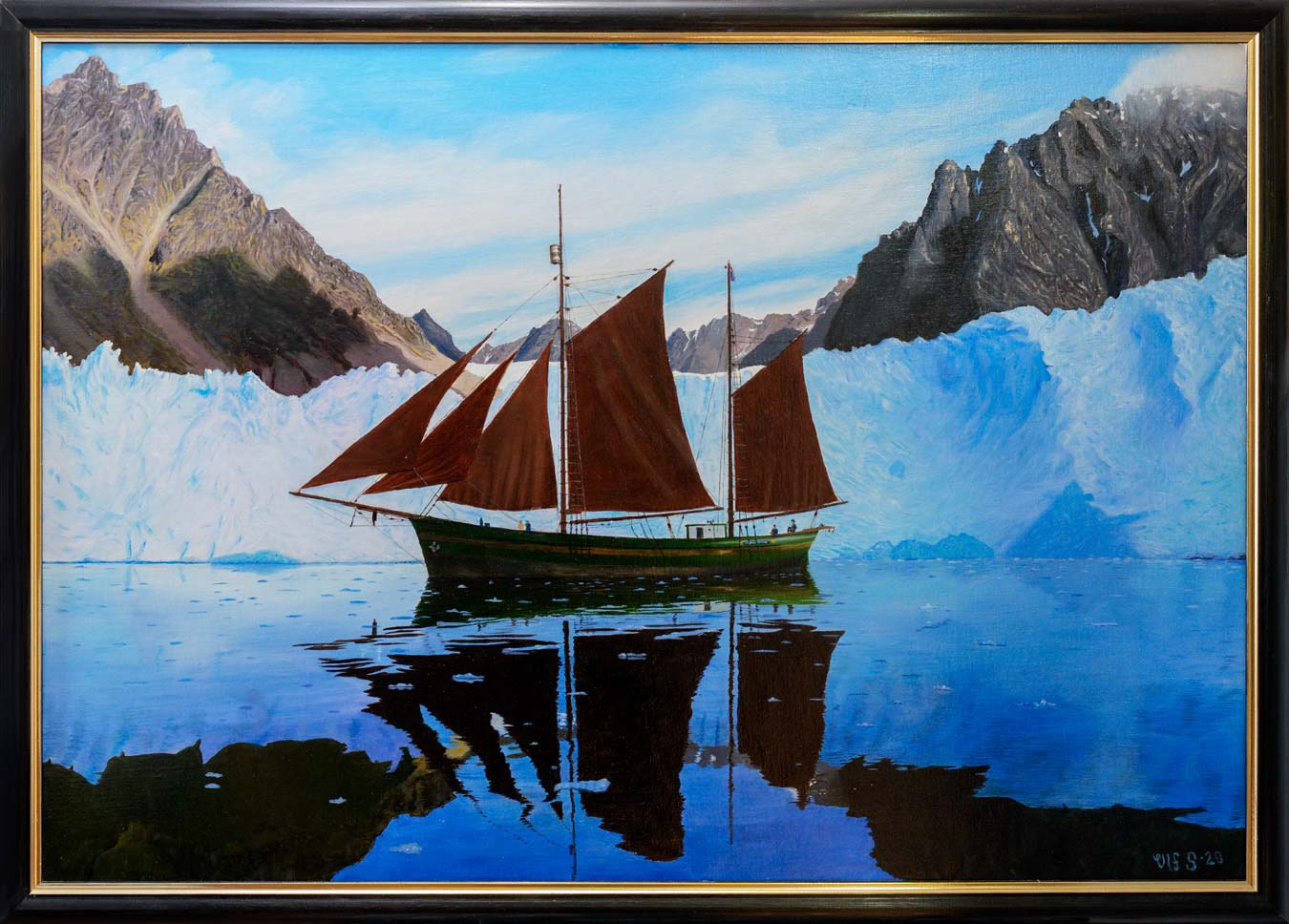 Galeas i Isriket  105x75 cm olja