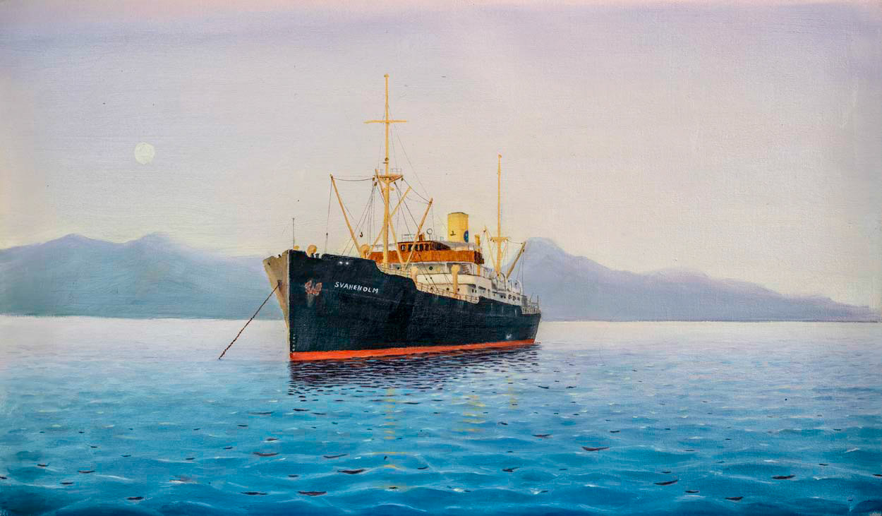 SAML Svaneholm Port of Spain 60x38 cm olja