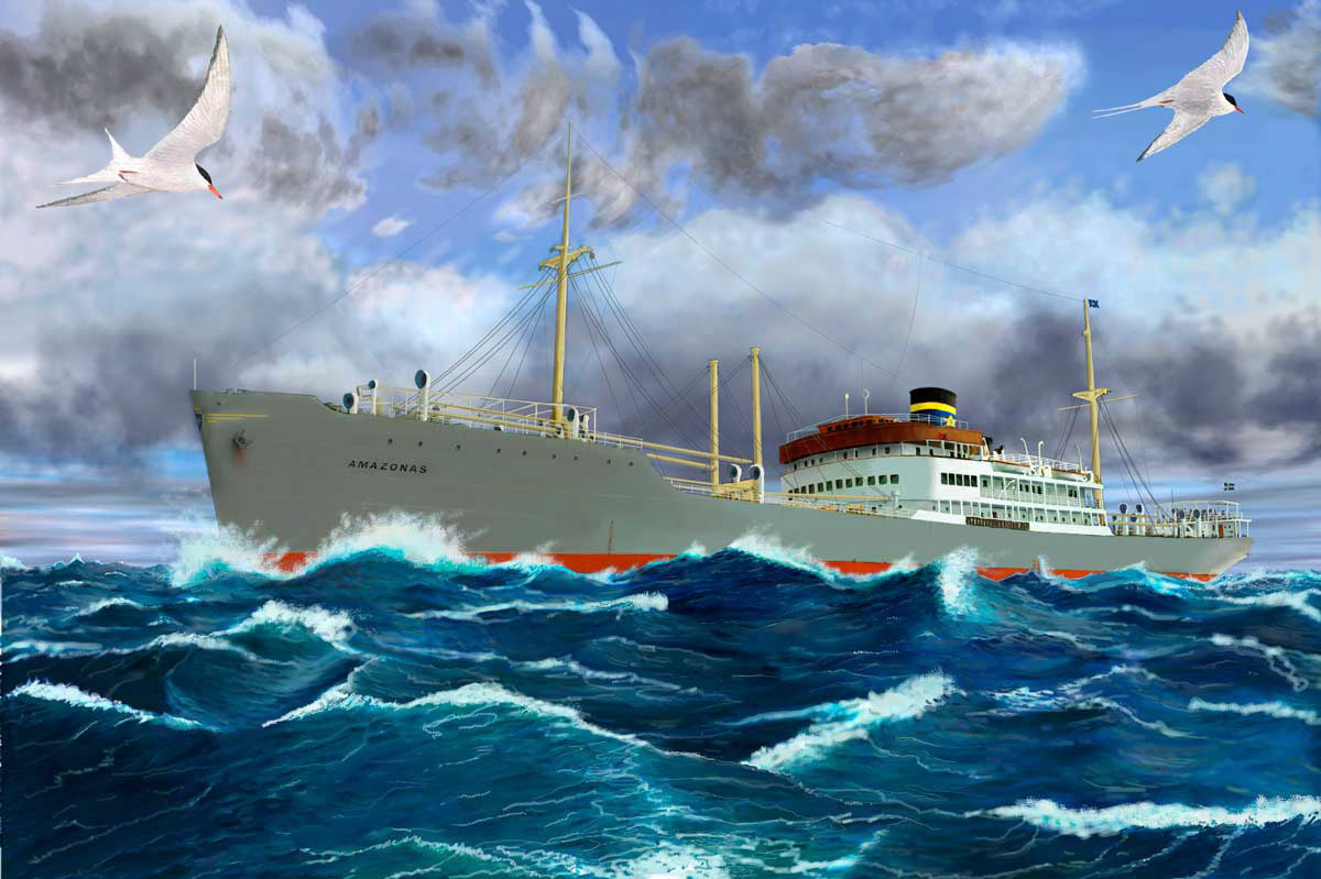 Johnsonbåt  40x30 cm SÅLD