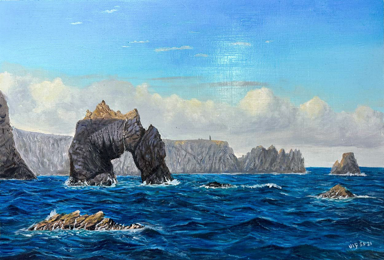 Bretagne kust 59x40 cm olja