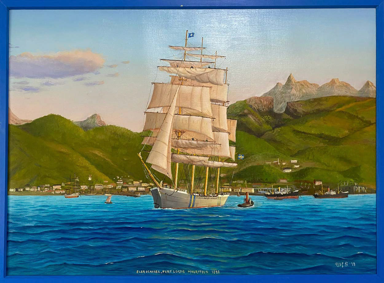 Avgång Port Louis - Elsa Olander 82x60 cm olja