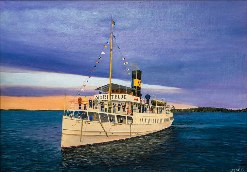 s/s Norrtelje angöring 84x60 cm olja