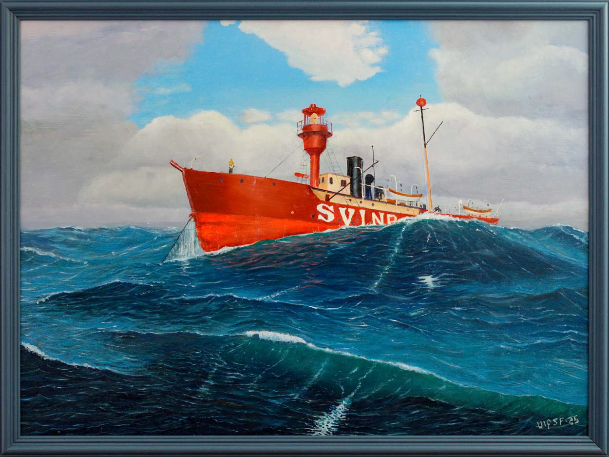 Fyrskeppet Svinbådan 62x42 cm olja