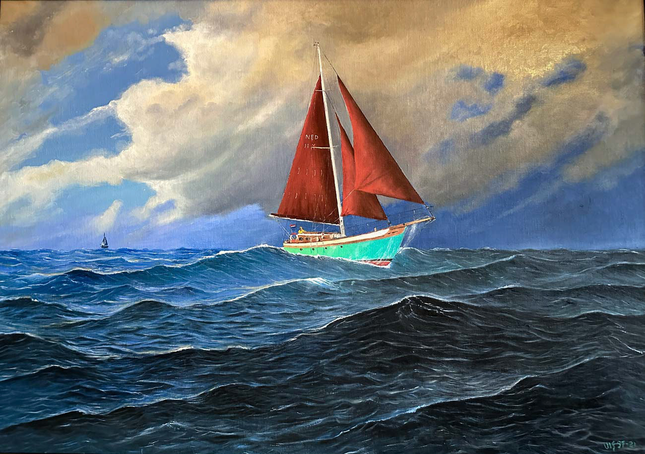 Slör på Nordsjön 102x75 cm olja