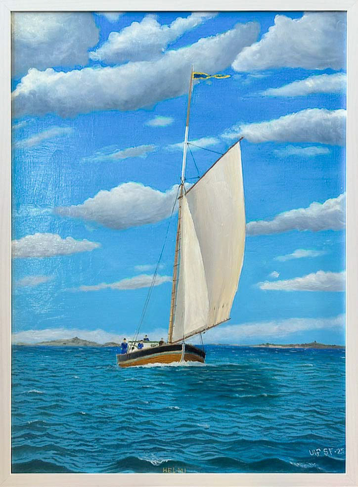 Sandkilen Helmi av Blidö 58x42 cm (SÅLD) olja