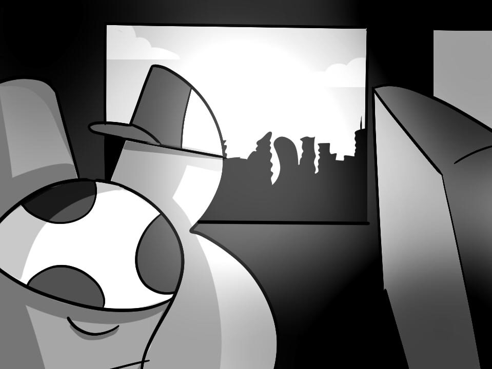 We see a view of the skyline of New Pork City in the distance,