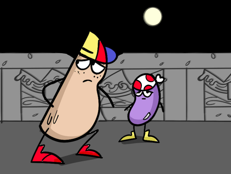 9. SUBWAY -EVENING Peanutkid and Jellyboy wander around the subway more, but their target is seemingly lost. We see them travel through multiple stations, looking at maps. Etc. Nothing works. We start to get a sense of defeat from the two characters.