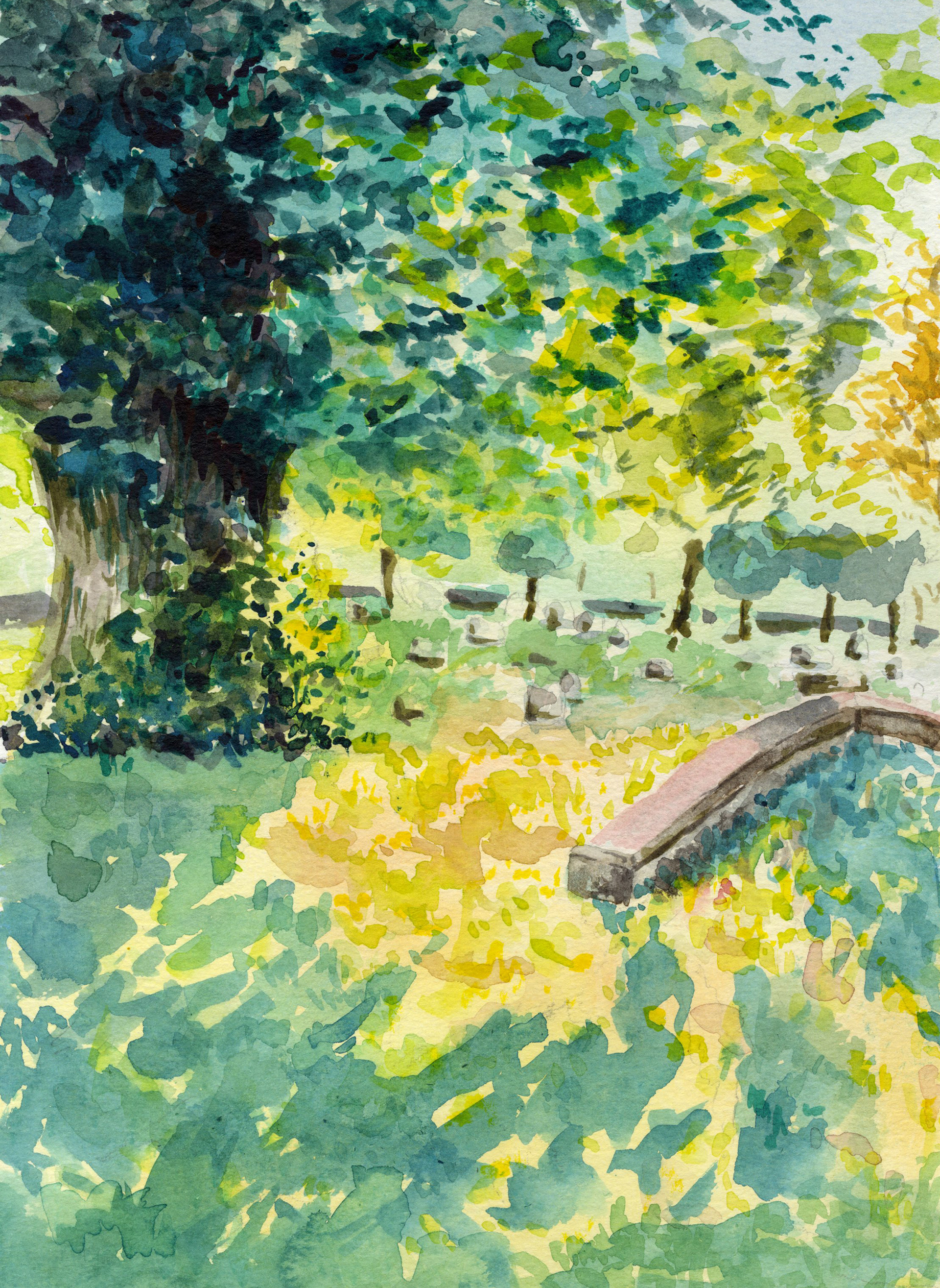 Deep River Cemetery - Watercolor (2024)