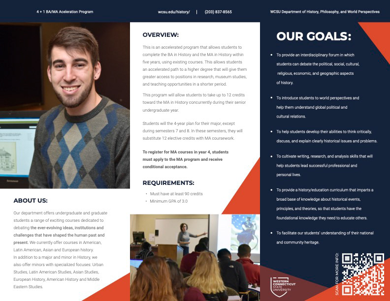 Dept. of History, Philosophy, and World Perspectives Introductory 4+1 Program Brochure (2025)