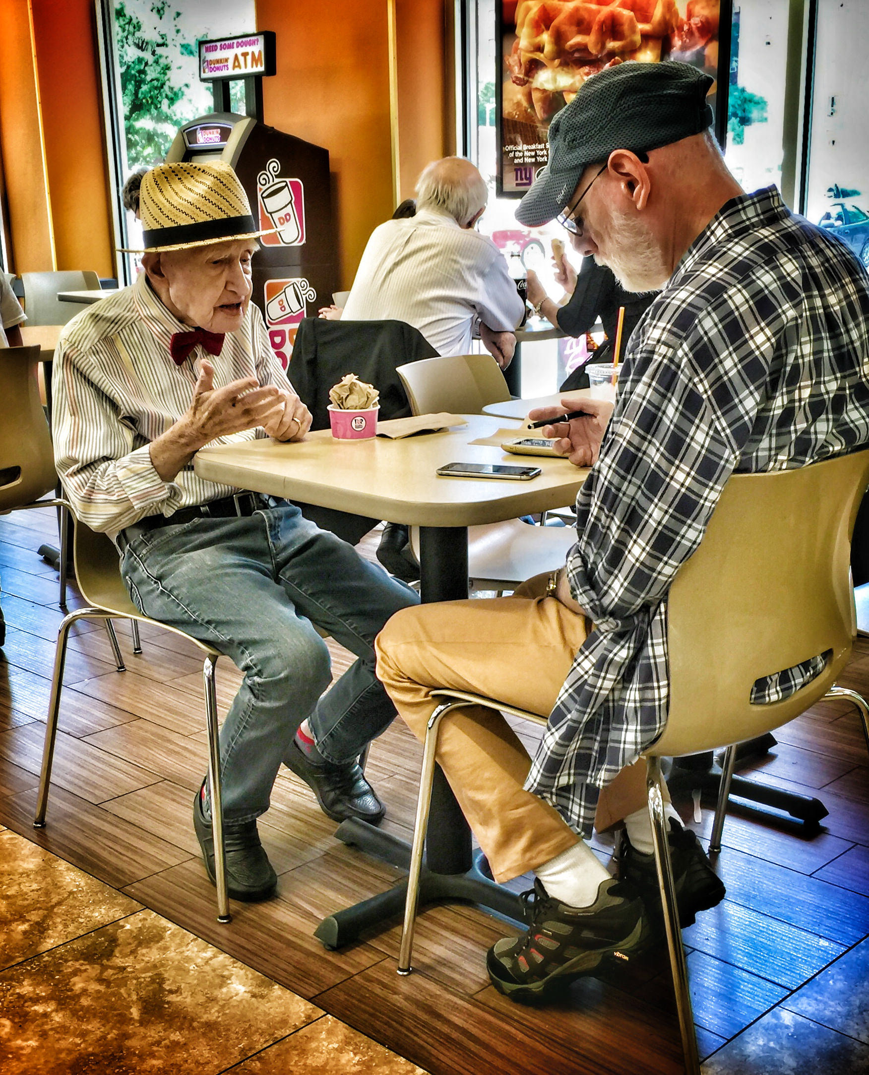 Old Friends in Dunkin Donuts, NYC