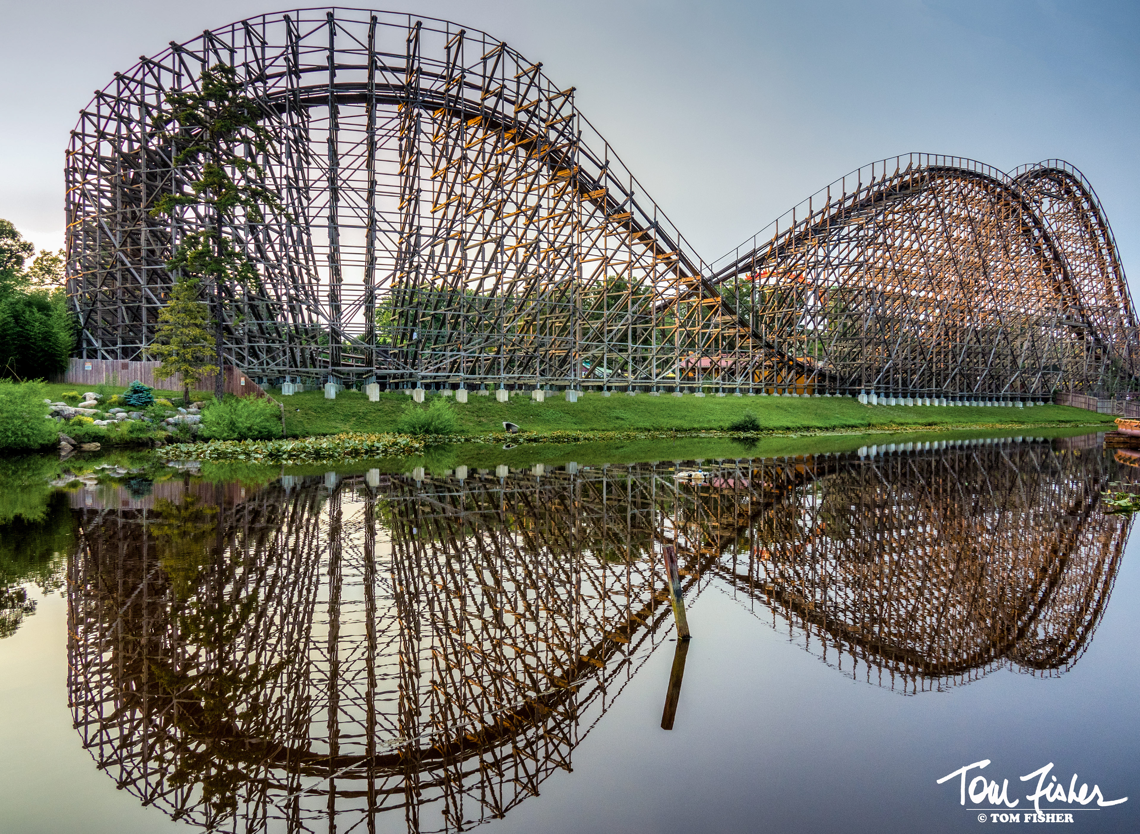 Six Flags Wooden Coaster in Jackson, NJ