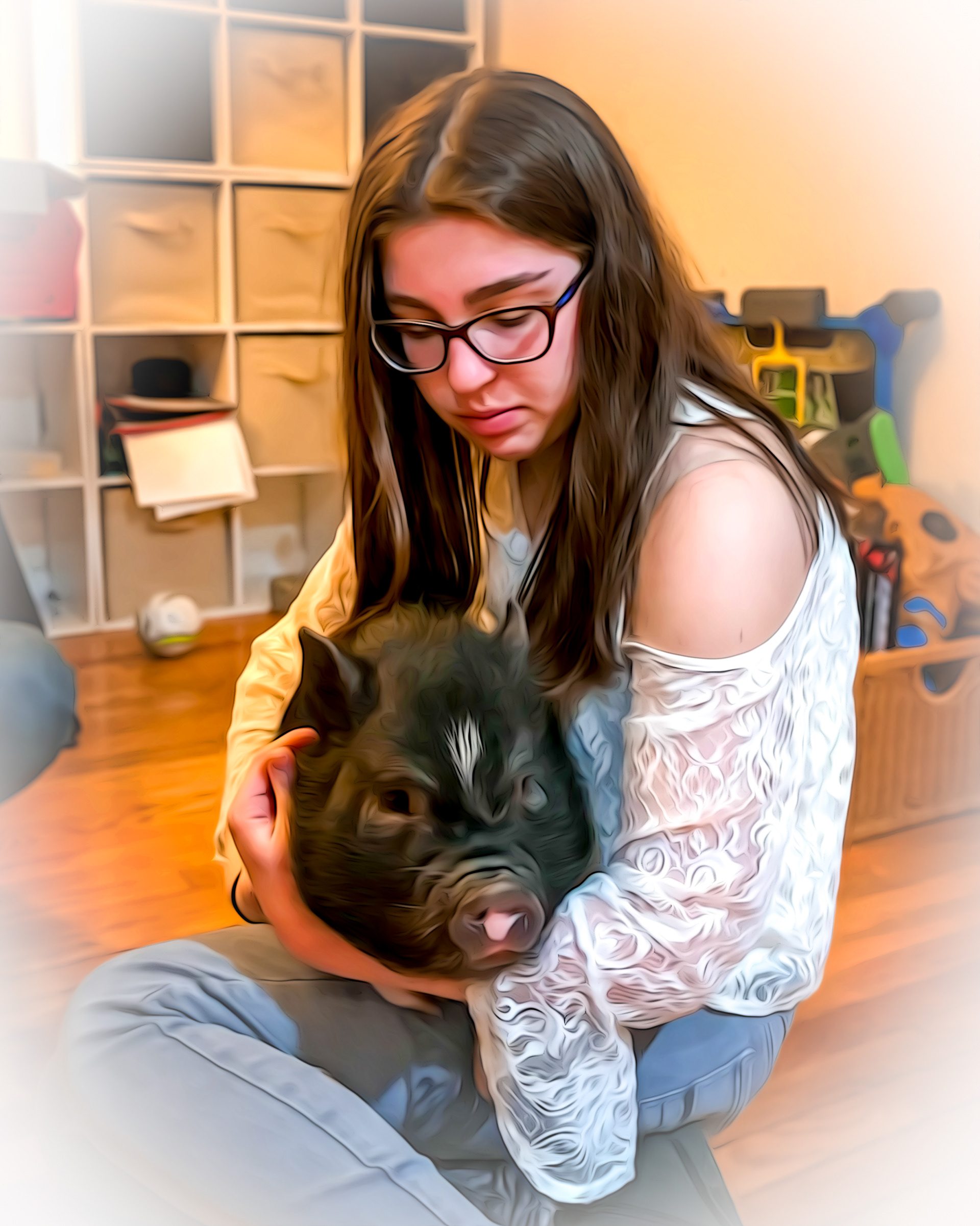 Bubba: portrait of a young girl and her pig