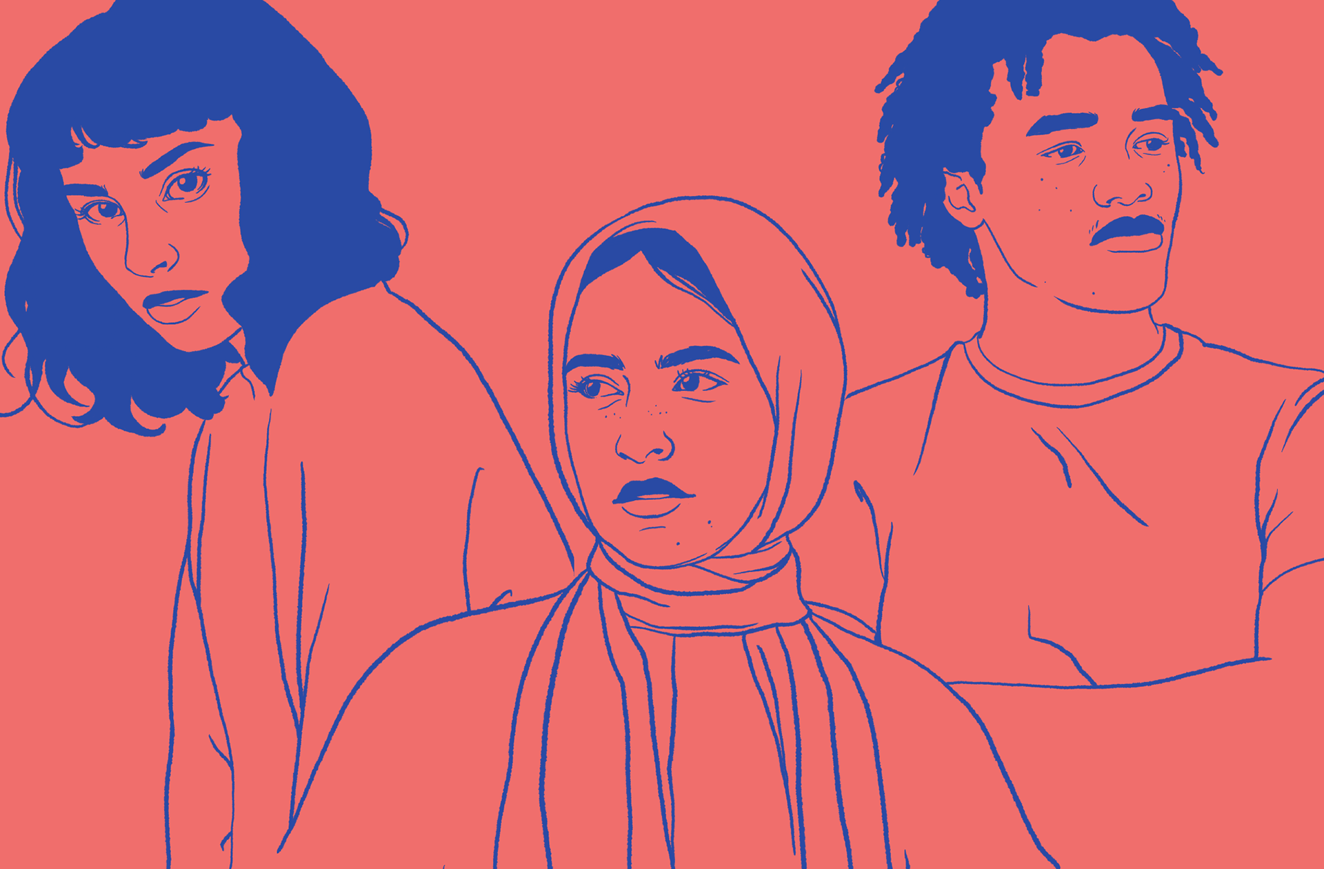 Illustration of three people