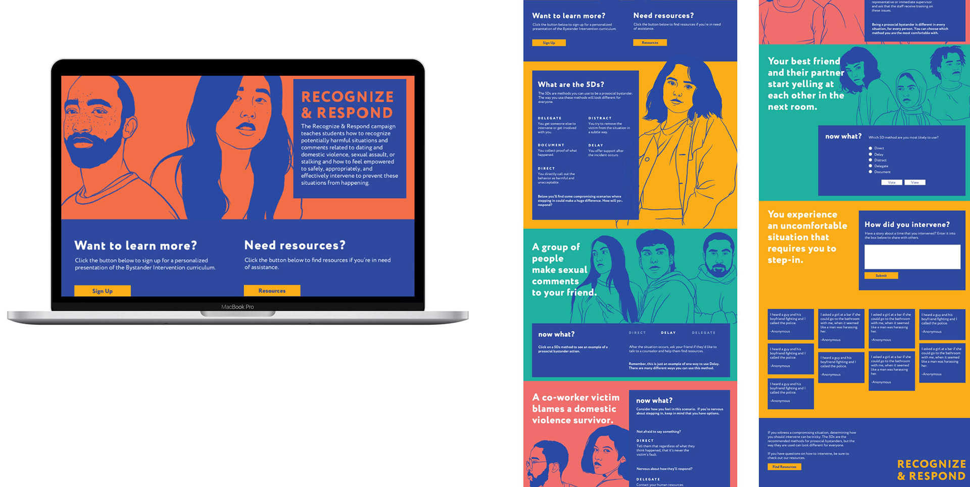 Prototypes of the webpage