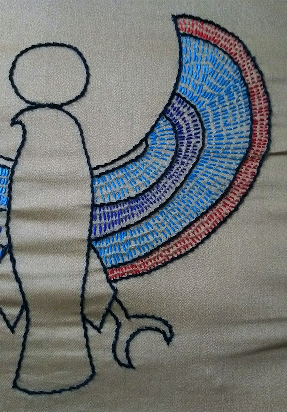 Falcon details (Stem & Running Stitch)