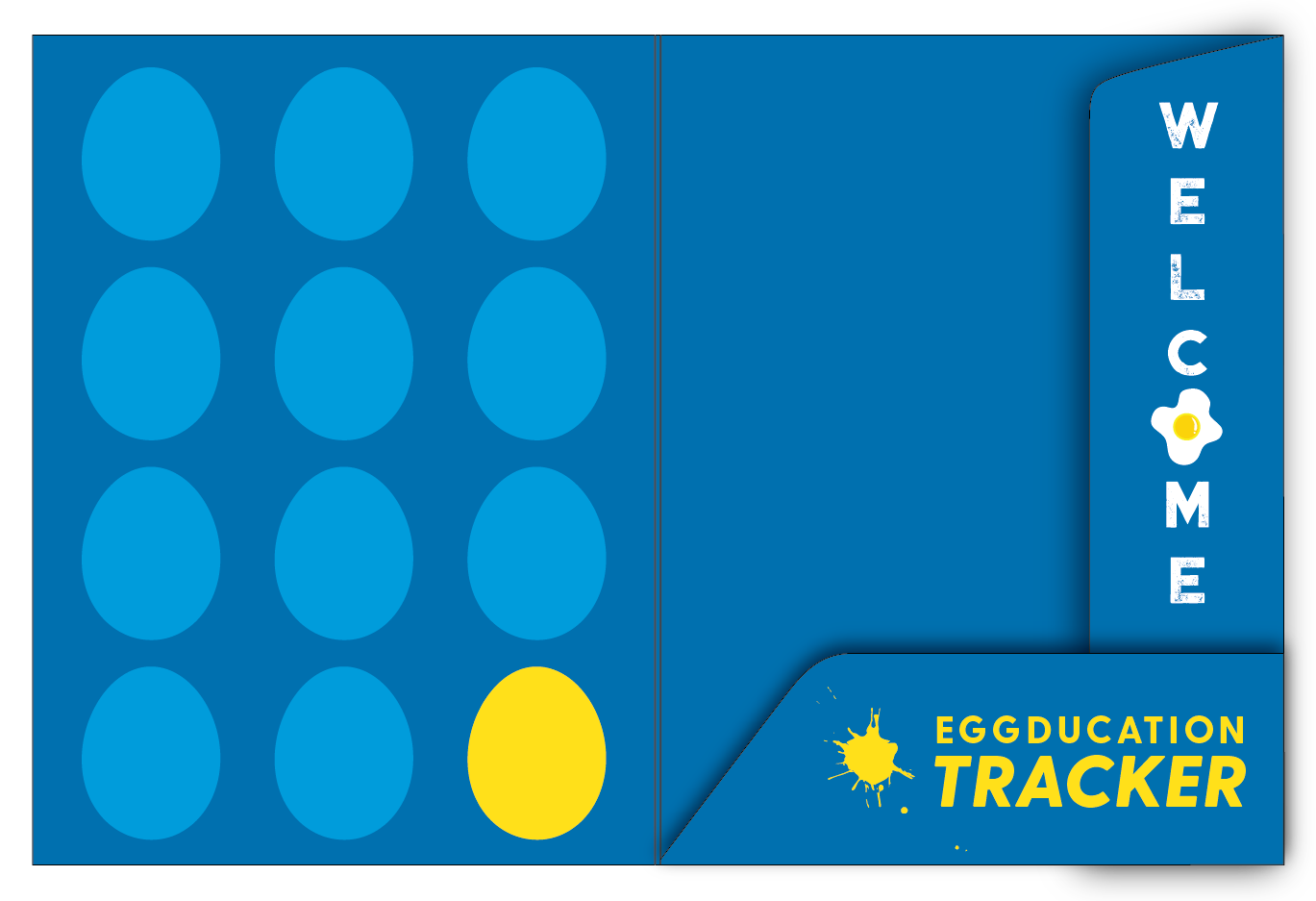 Eggducation Tracker Folder Inside Spread Where Egg Stickers Are Placed