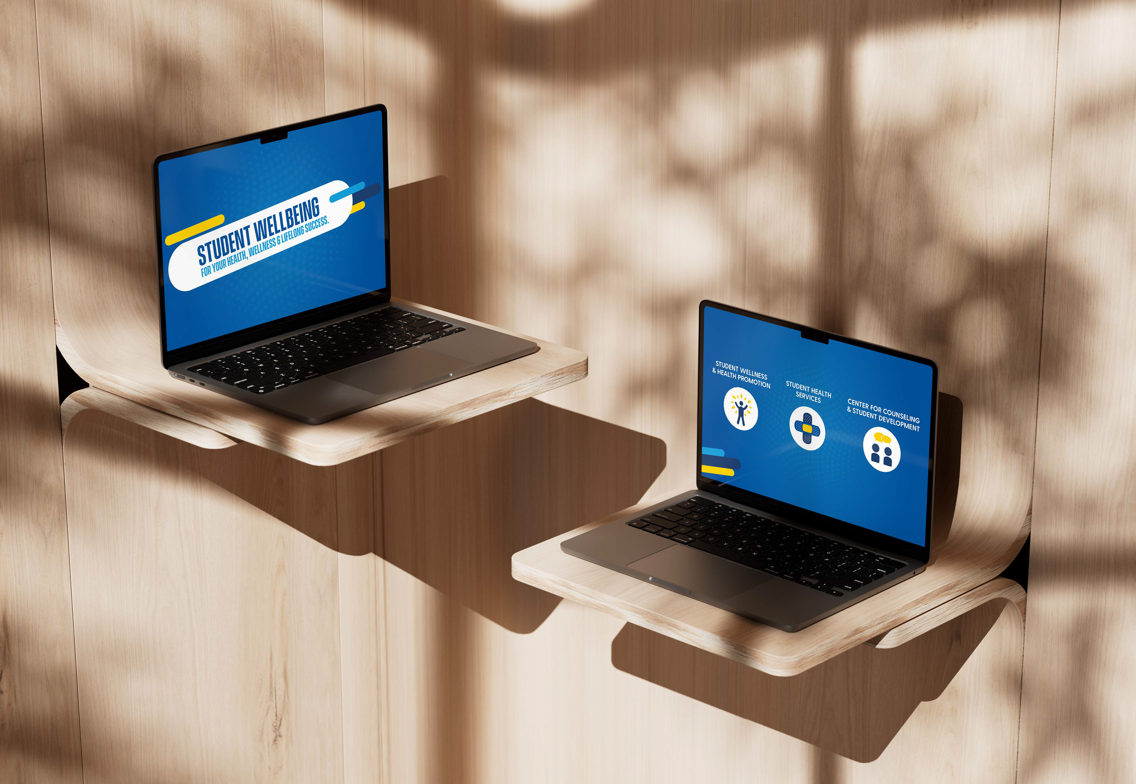 Student Wellbeing Digital Graphics for Web and Possible Touch Check-In Experiences