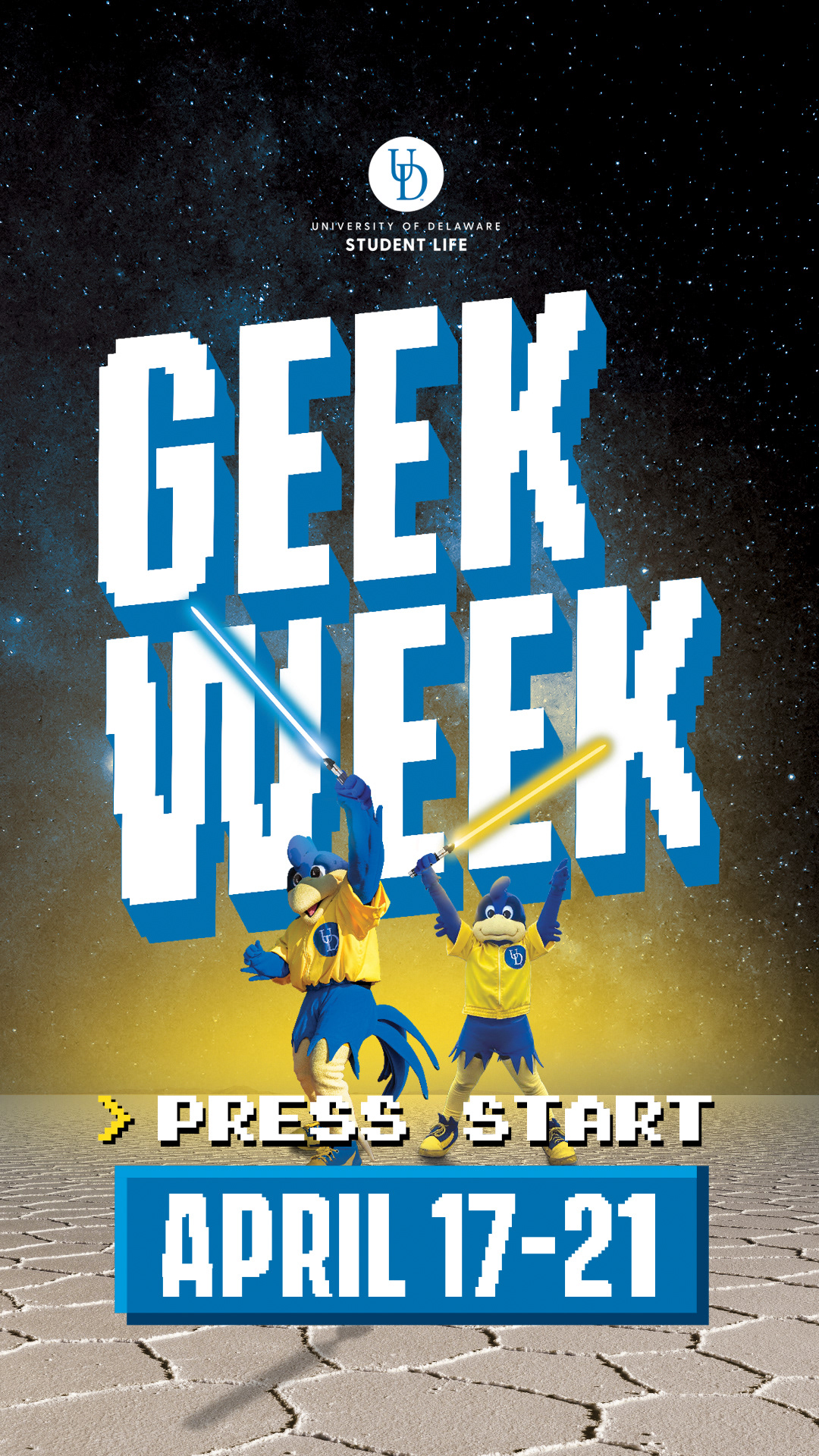 Geek Week 2023 8-Bit Themed Digital Graphic. Graphic Design: Kirk Smith.
