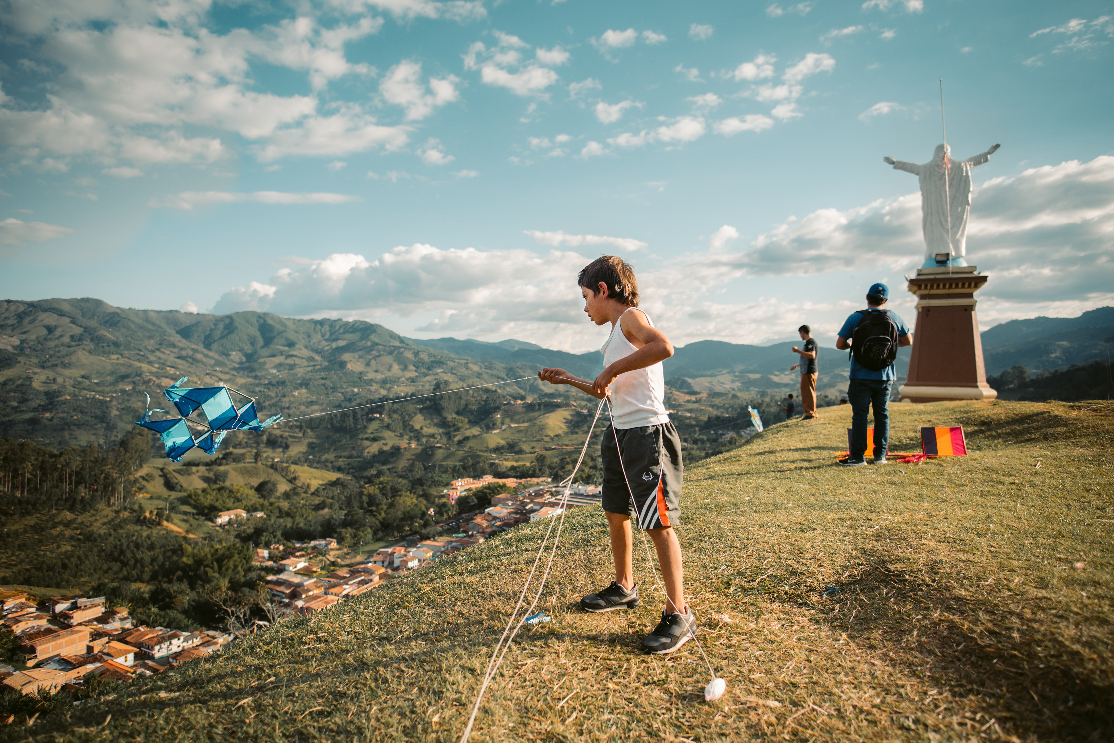 Kite festival in Jeríco, Antioquia, a small town in Colombia
