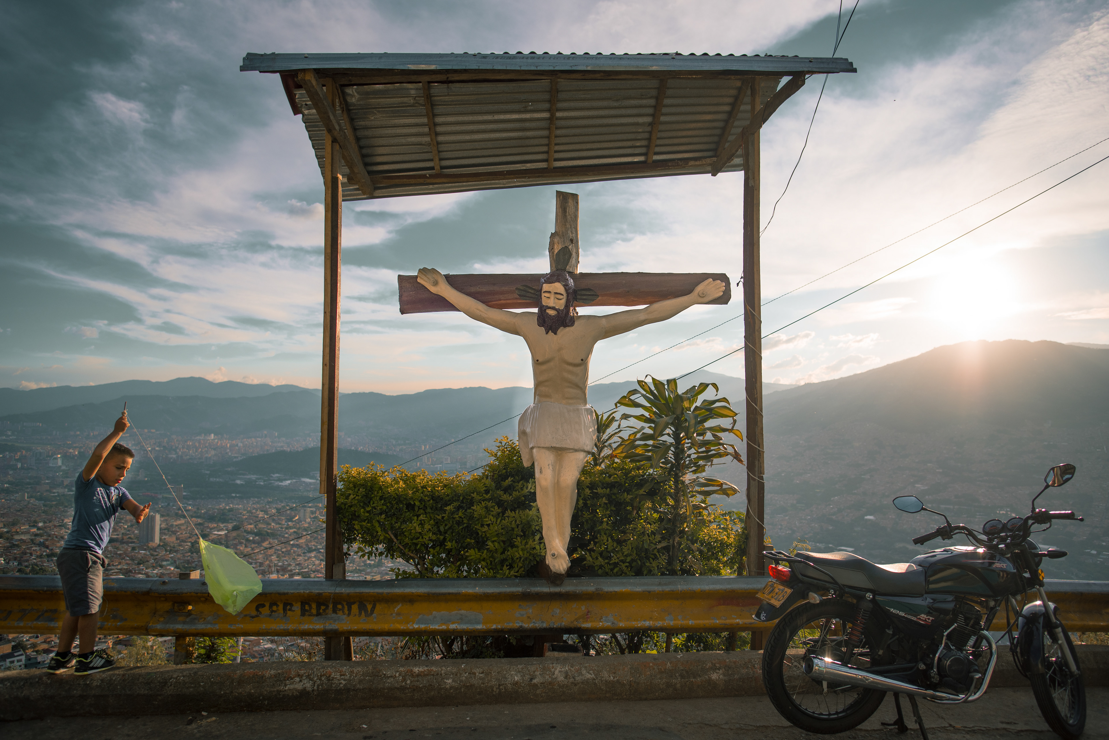 Mountain tops of a town in Medellin, Coolmbia