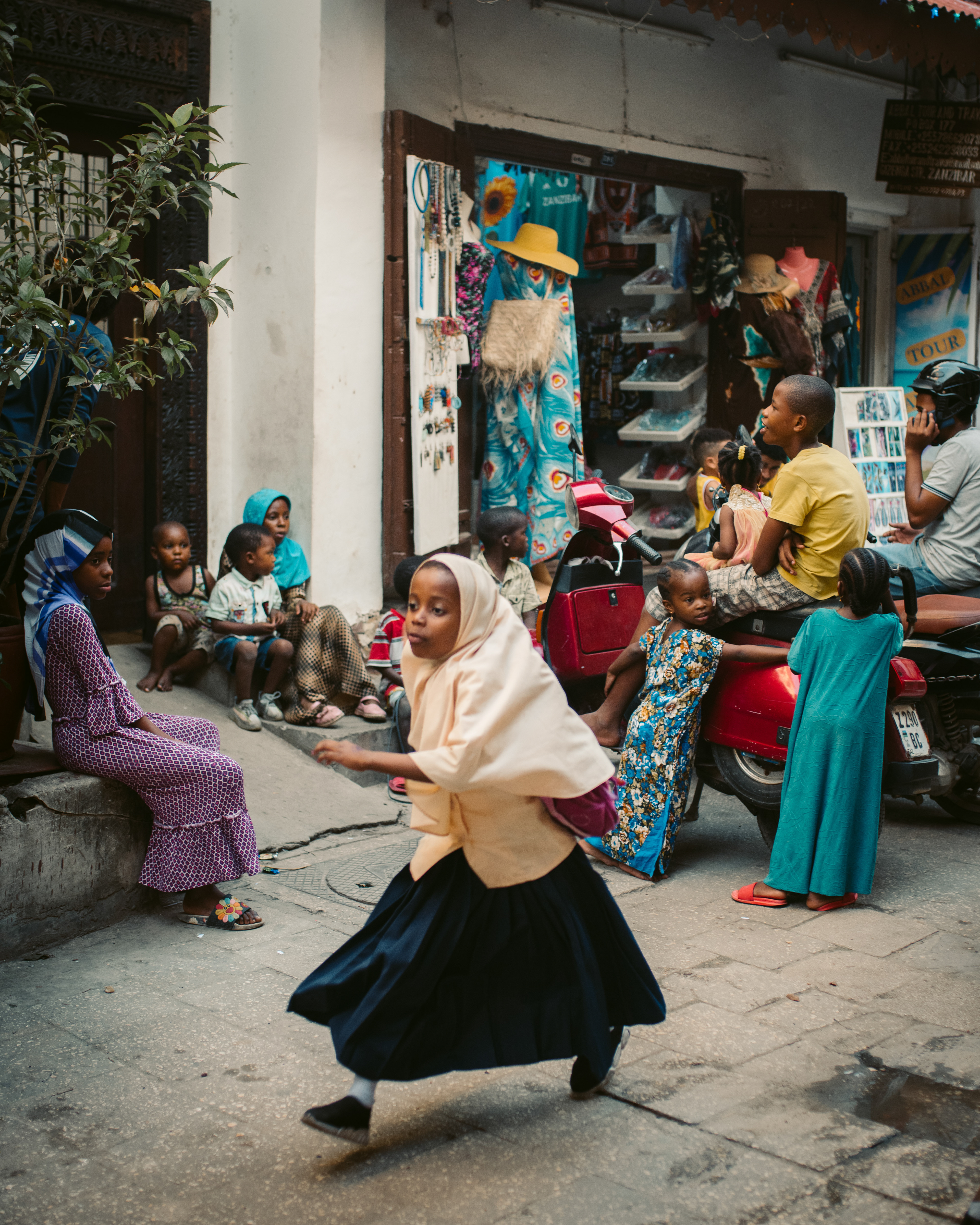 A busy street in Stone Town, Zanzibar