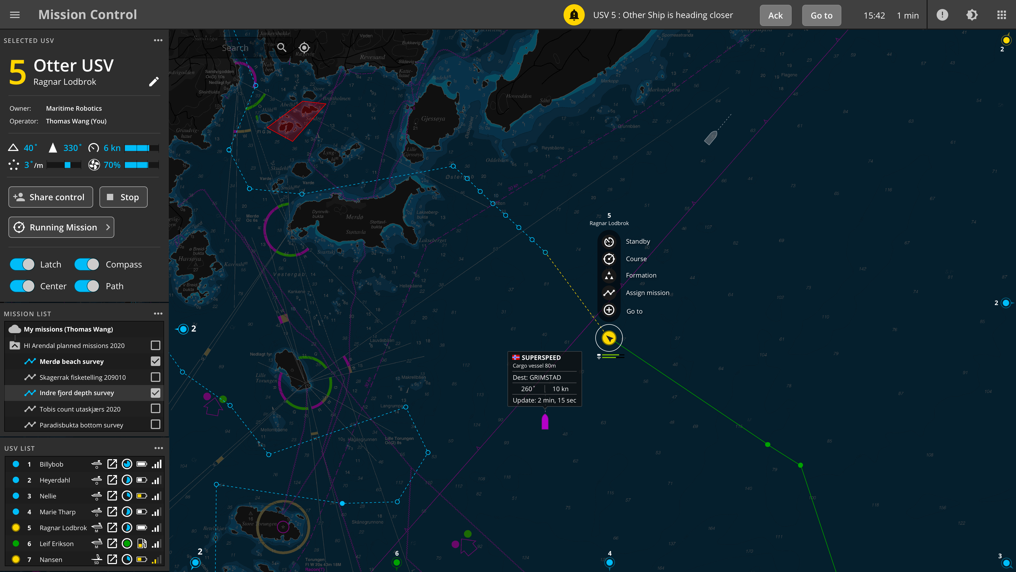 Mission Control for planning and spatial overview