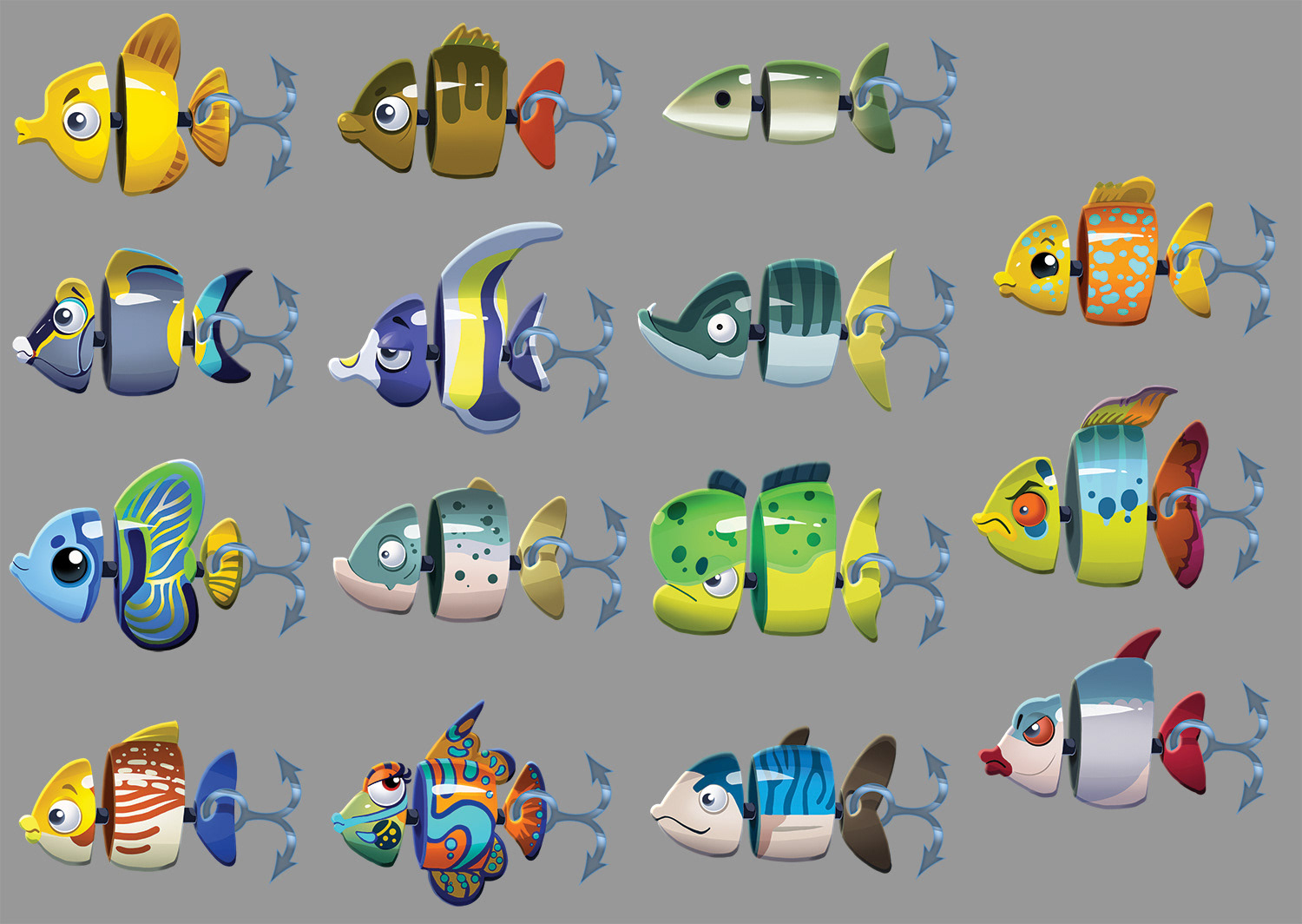 Angler Concepts done for Flowstate games' Fish Masters game