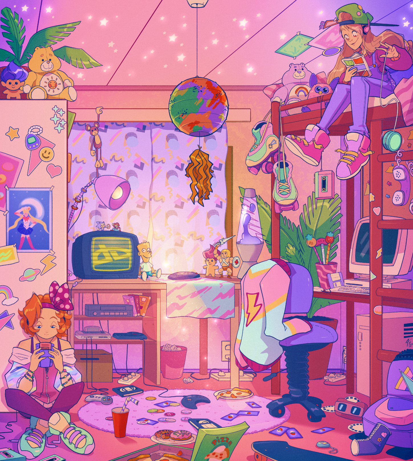 An illustration commissioned by Deviantart Website for their retro week