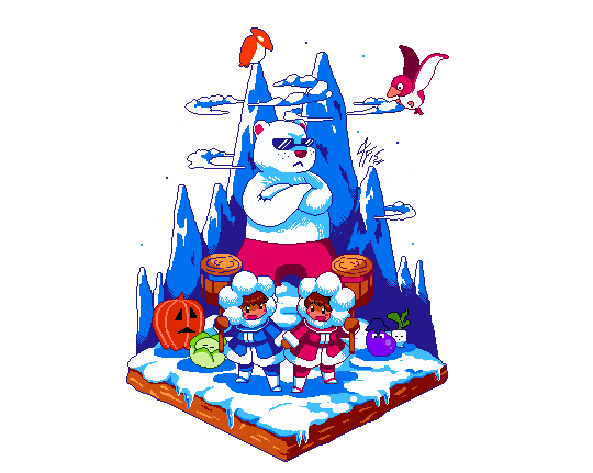Animated pixel fan art of Ice Climber game