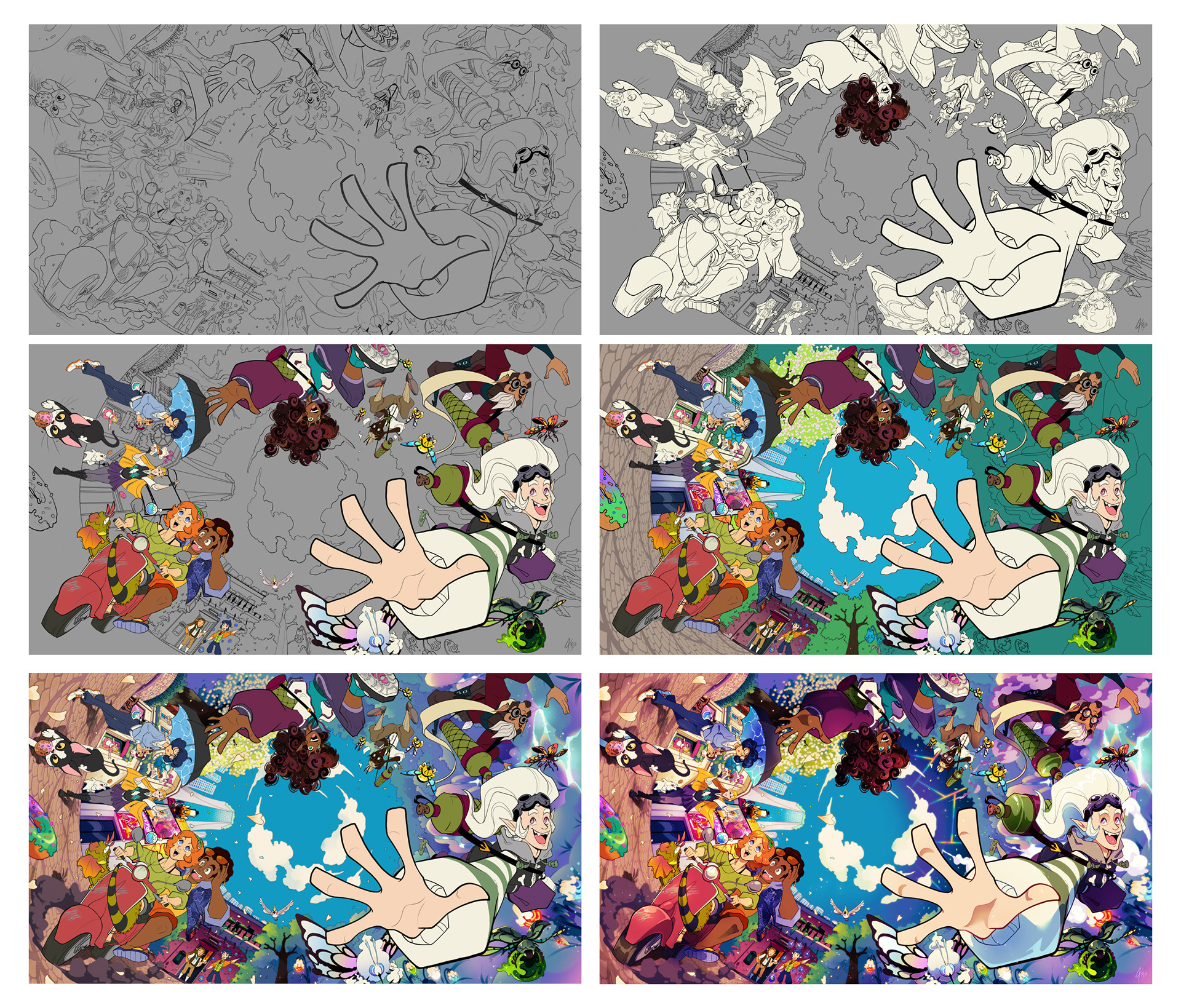 Concept, sketch and progress shots of one of my bigger personal pieces.