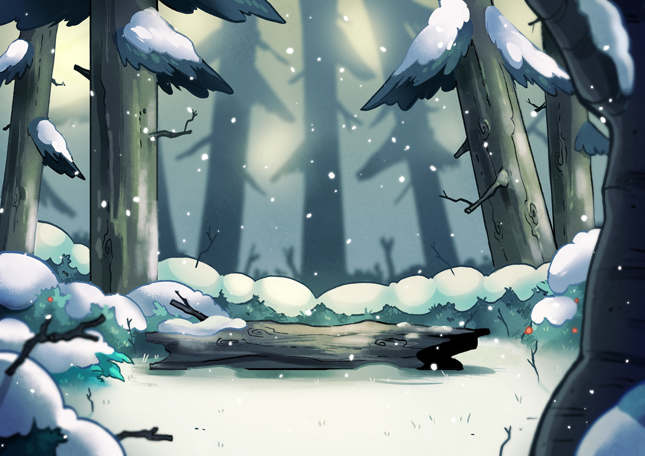 Background scene inspired by Grafity Falls cartoon style