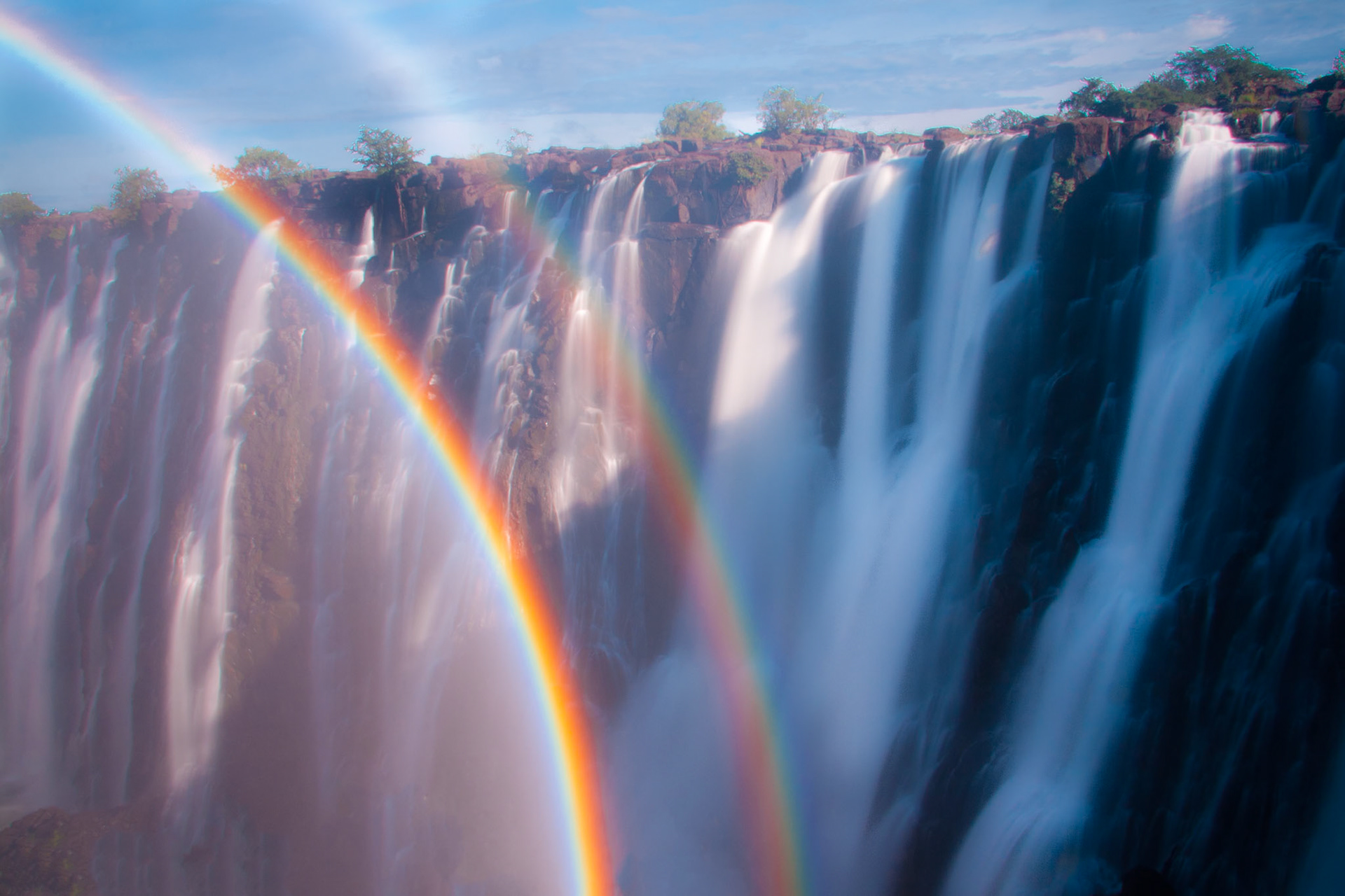 The Rainbow Falls section of Victoria Falls