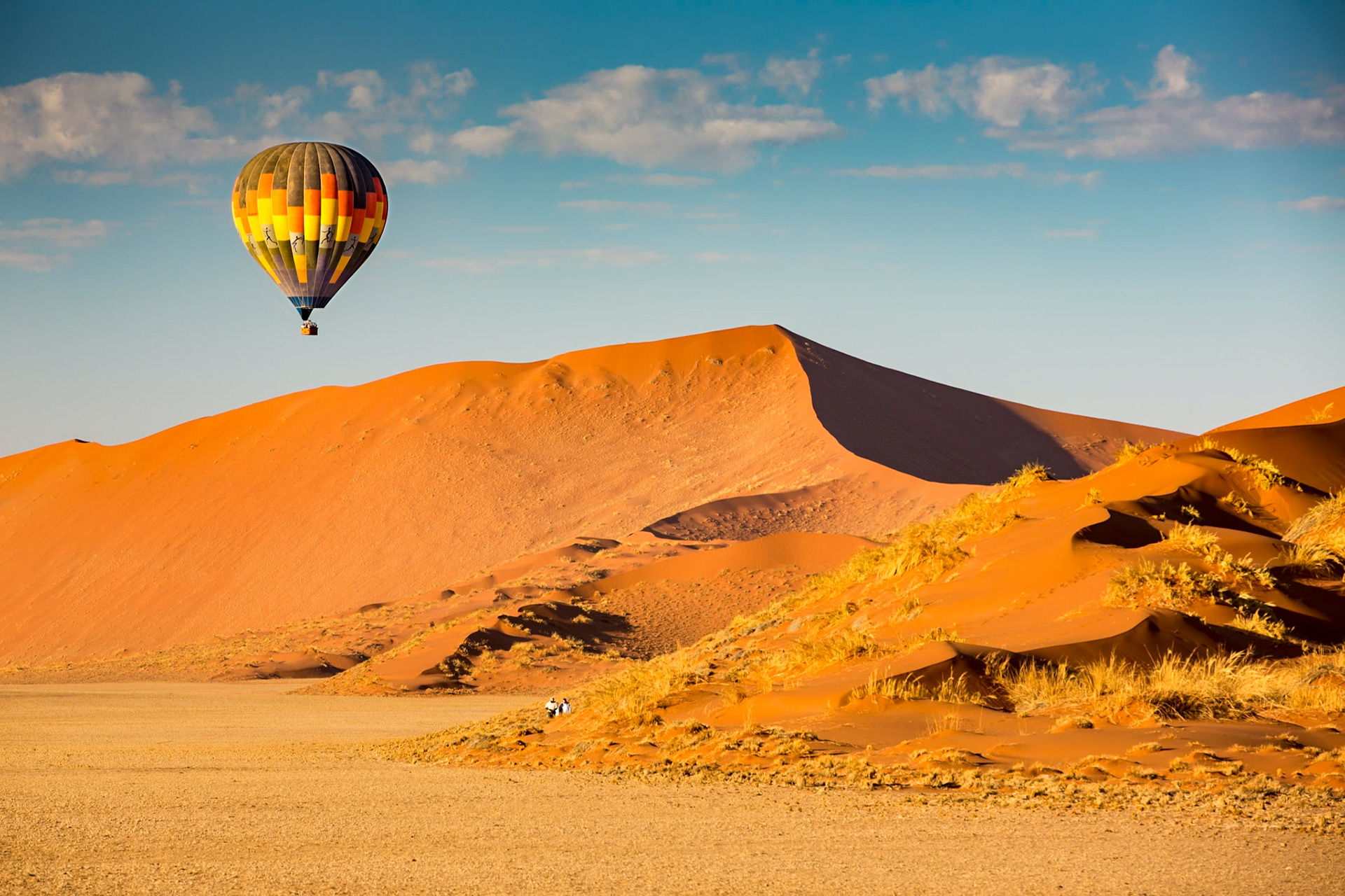 Hot air balloon ride over Sossusvlei in Namibia.