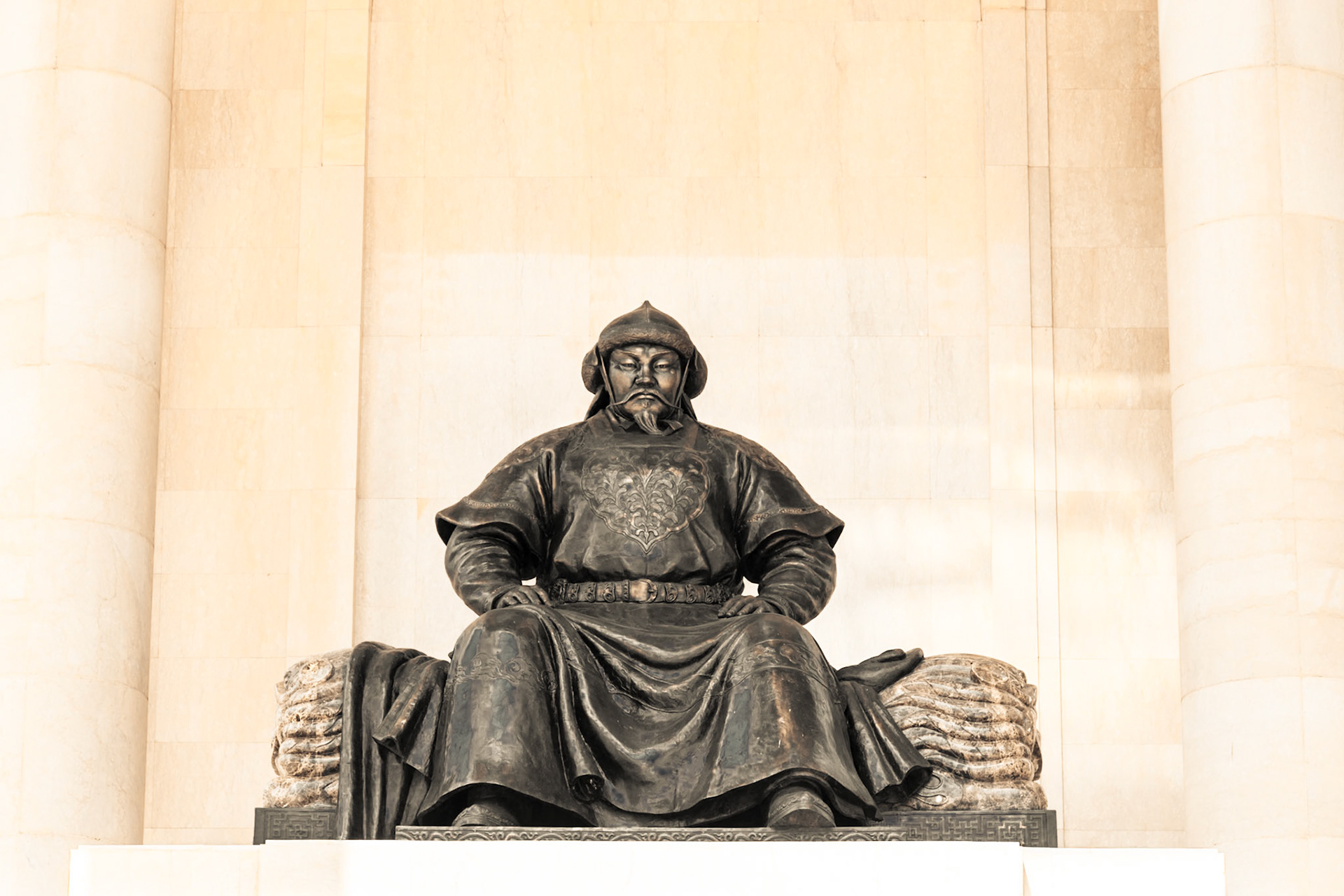 Chinggis Khan statue at Sukhbaatar Square