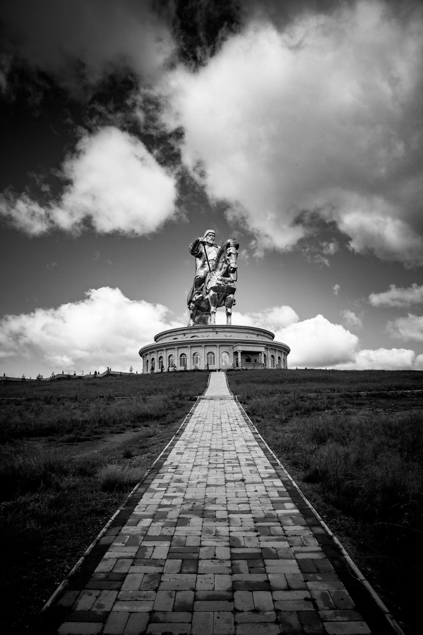 Statue of Chinggis (Genghis) Khan in the Mongolian countryside.