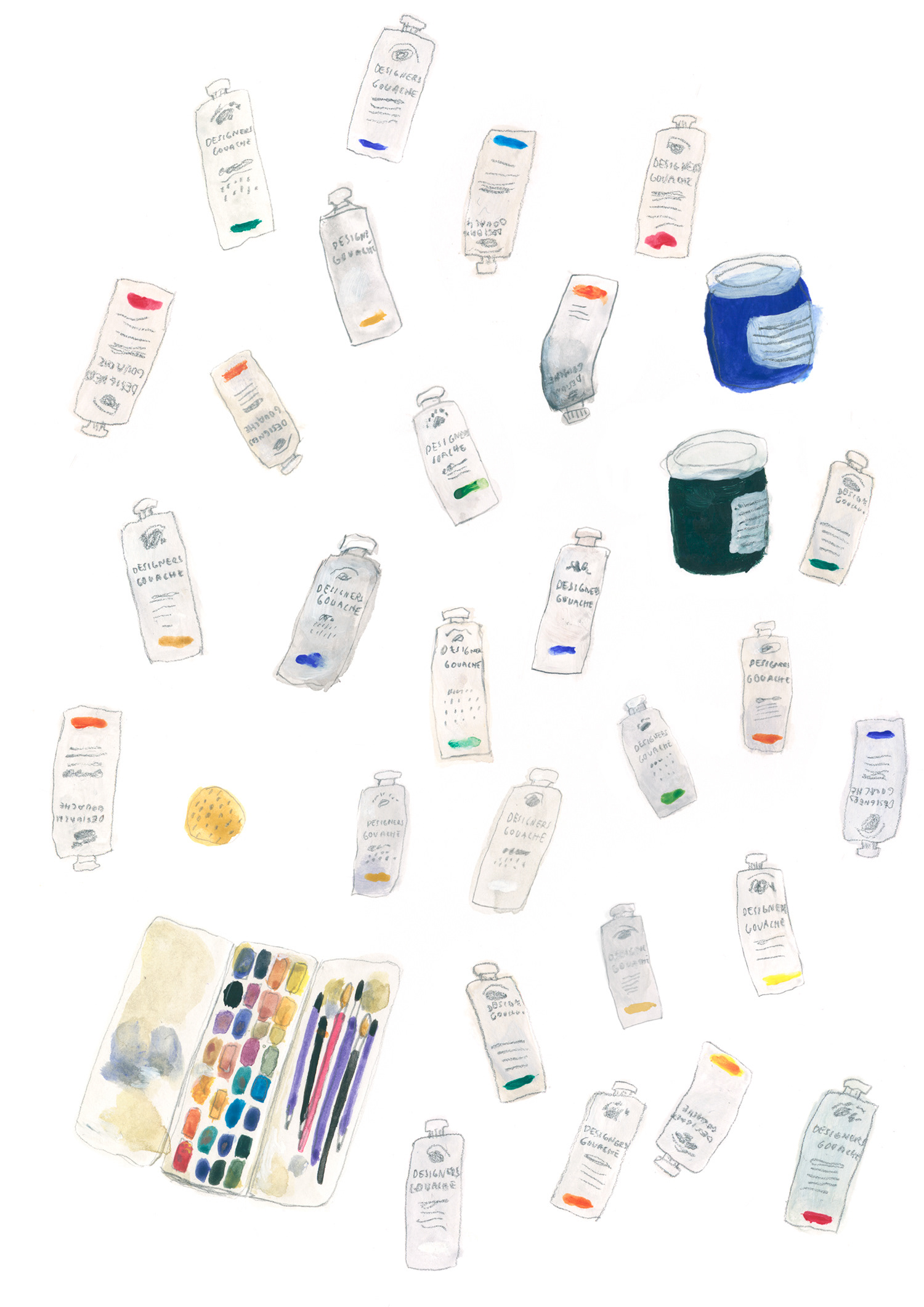 Gouache tubes, 2016.