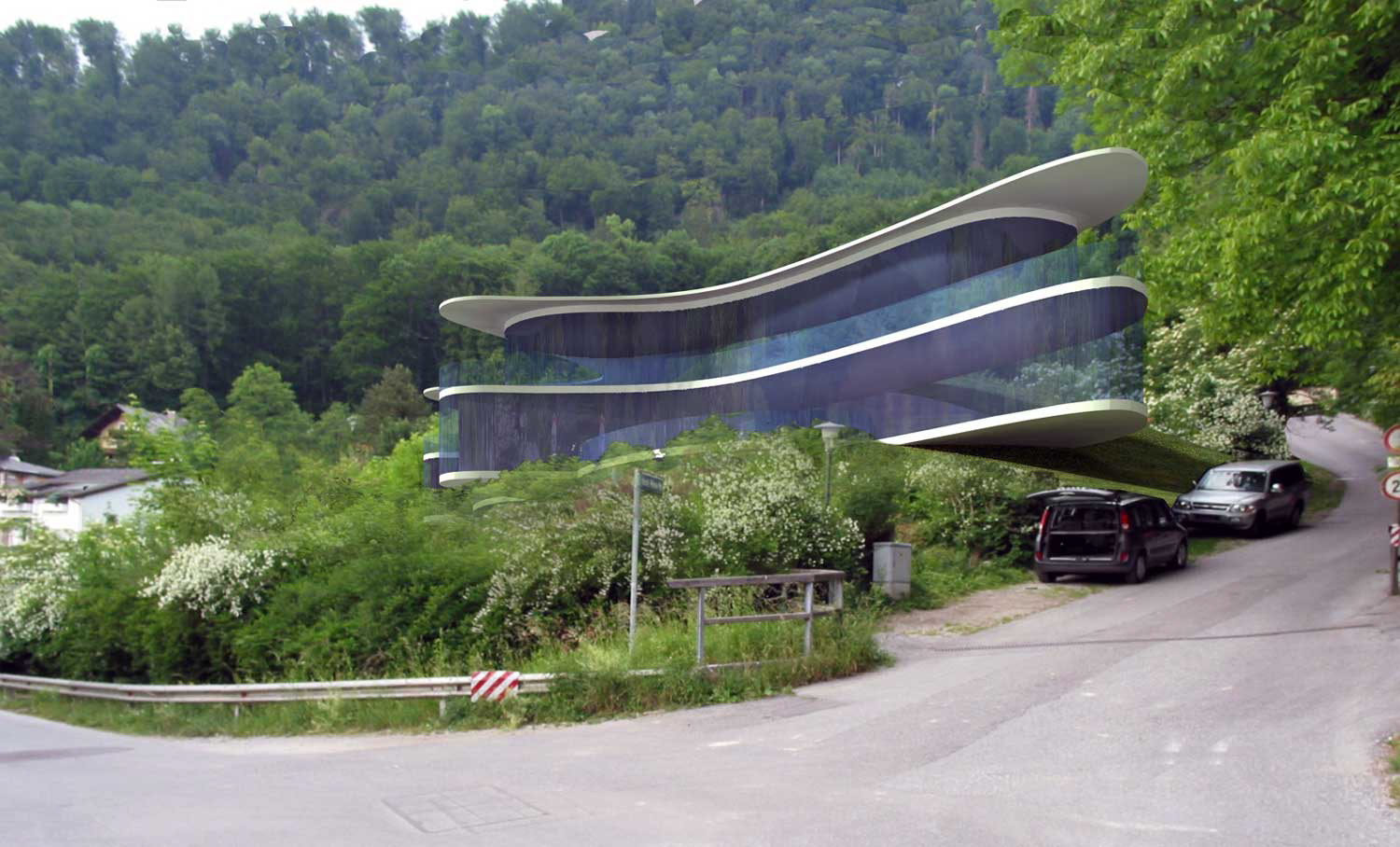 Perspektive des Wohnbaus in Salzburg Stadt, entworfen von Architekt Spraiter.