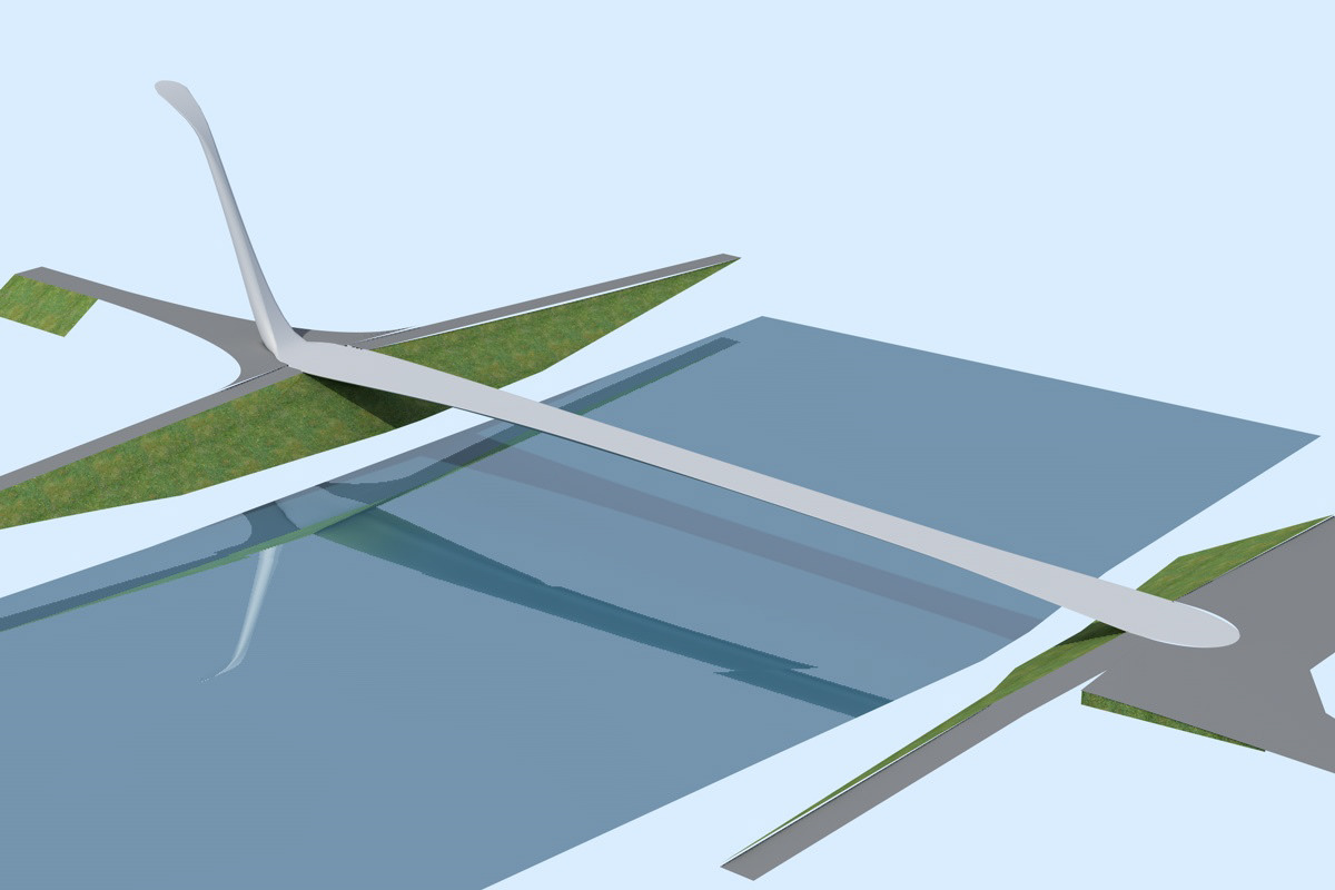 Wettbewerbsbeitrag für den Salzachsteg in Salzburg Umgebung, Salzburg Süd vom Architekturbüro Geistlweg.