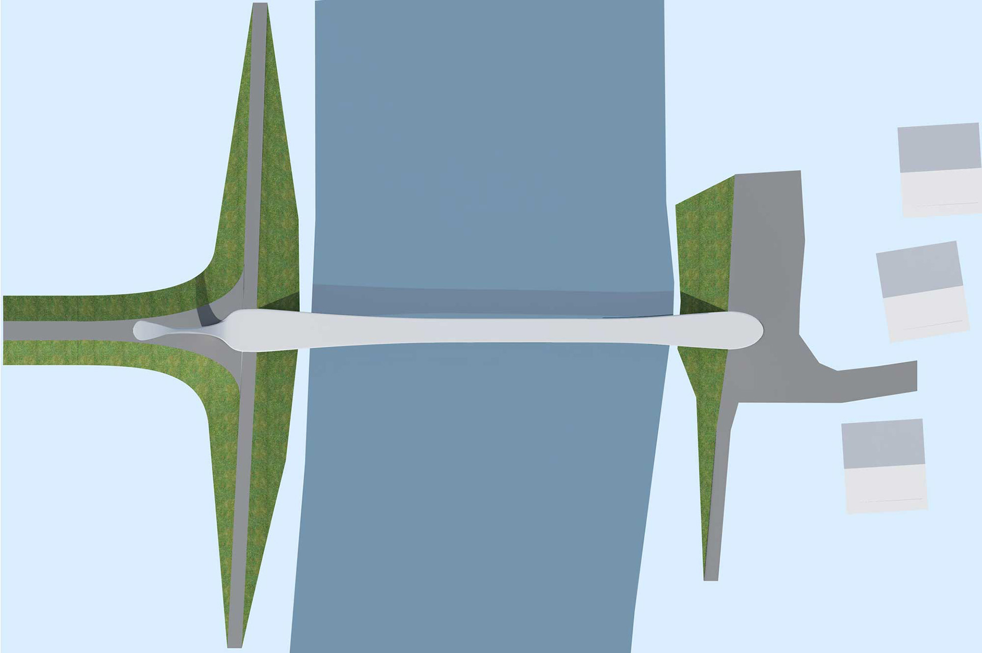 Wettbewerbsbeitrag für den Salzachsteg in Salzburg Umgebung, Salzburg Süd vom Architekturbüro Geistlweg.