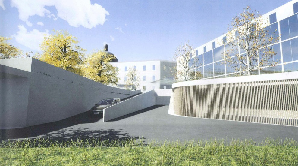 Rendering der Zufahrt beim Krankenhaus der Barmherzigen Brüdern in Salzburg.