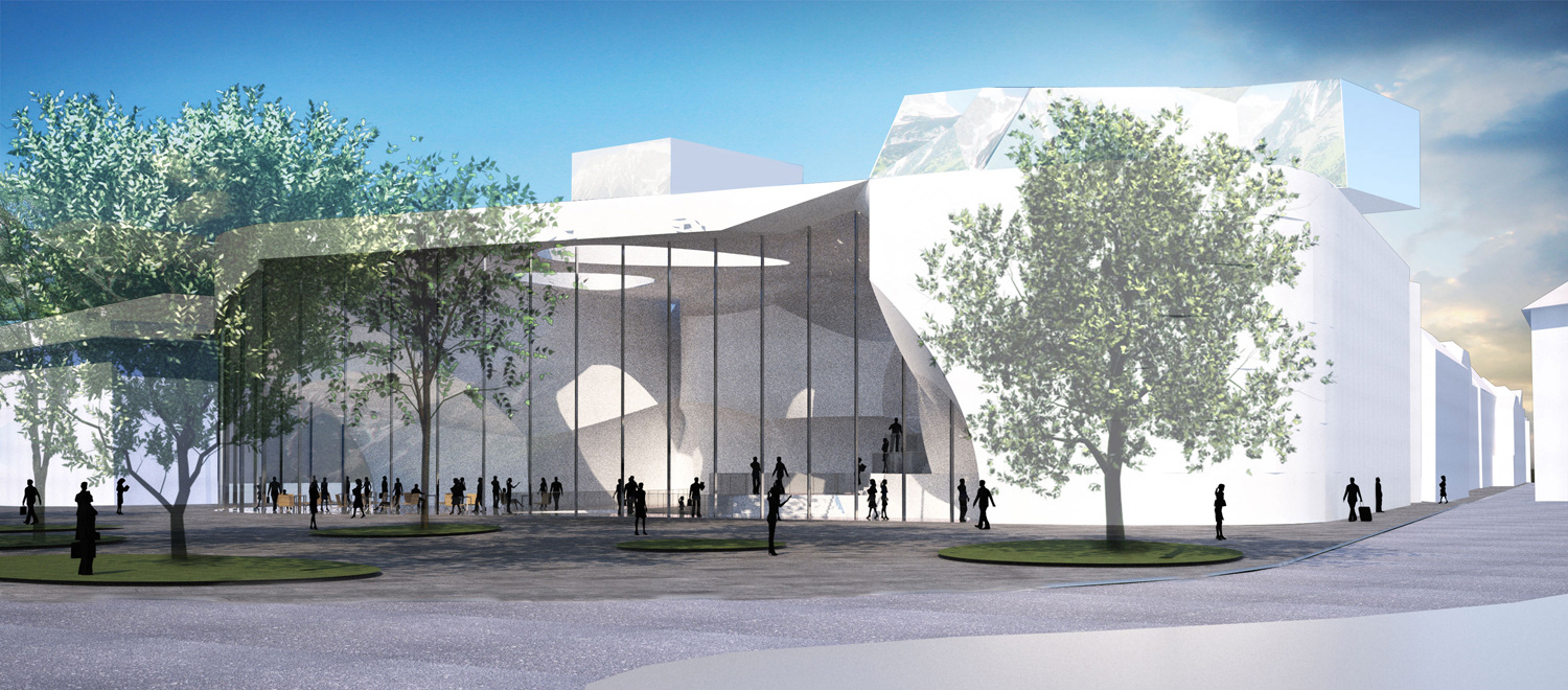 Rendering vom Haus der Musik in Innsbruck, Österreich.
