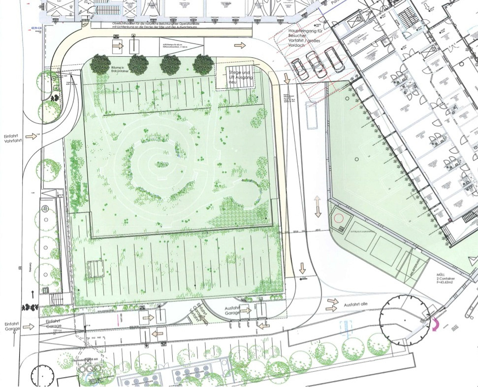 Grundriss des neuen Einganges bei den Barmherzigen Brüdern in der Salzburger Altstadt.