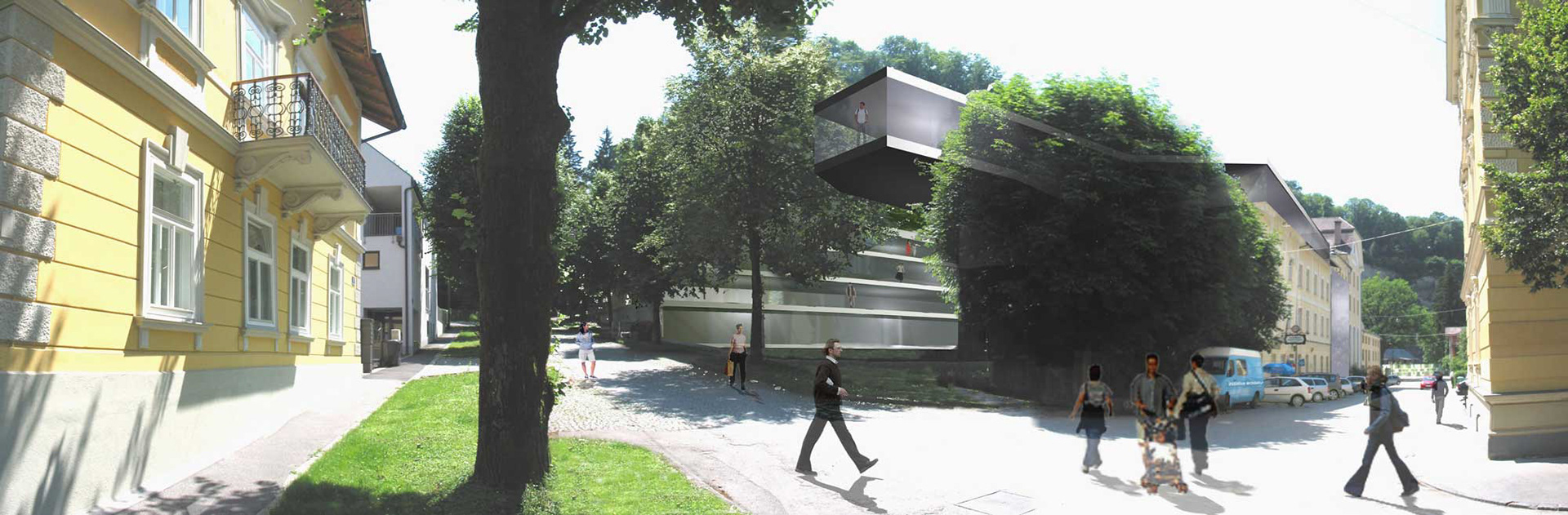 Rendering vom Projekt "Split Rock" in der Stadt Salzburg, entworfen von Architekt Spraiter, Geistlweg Architektur.