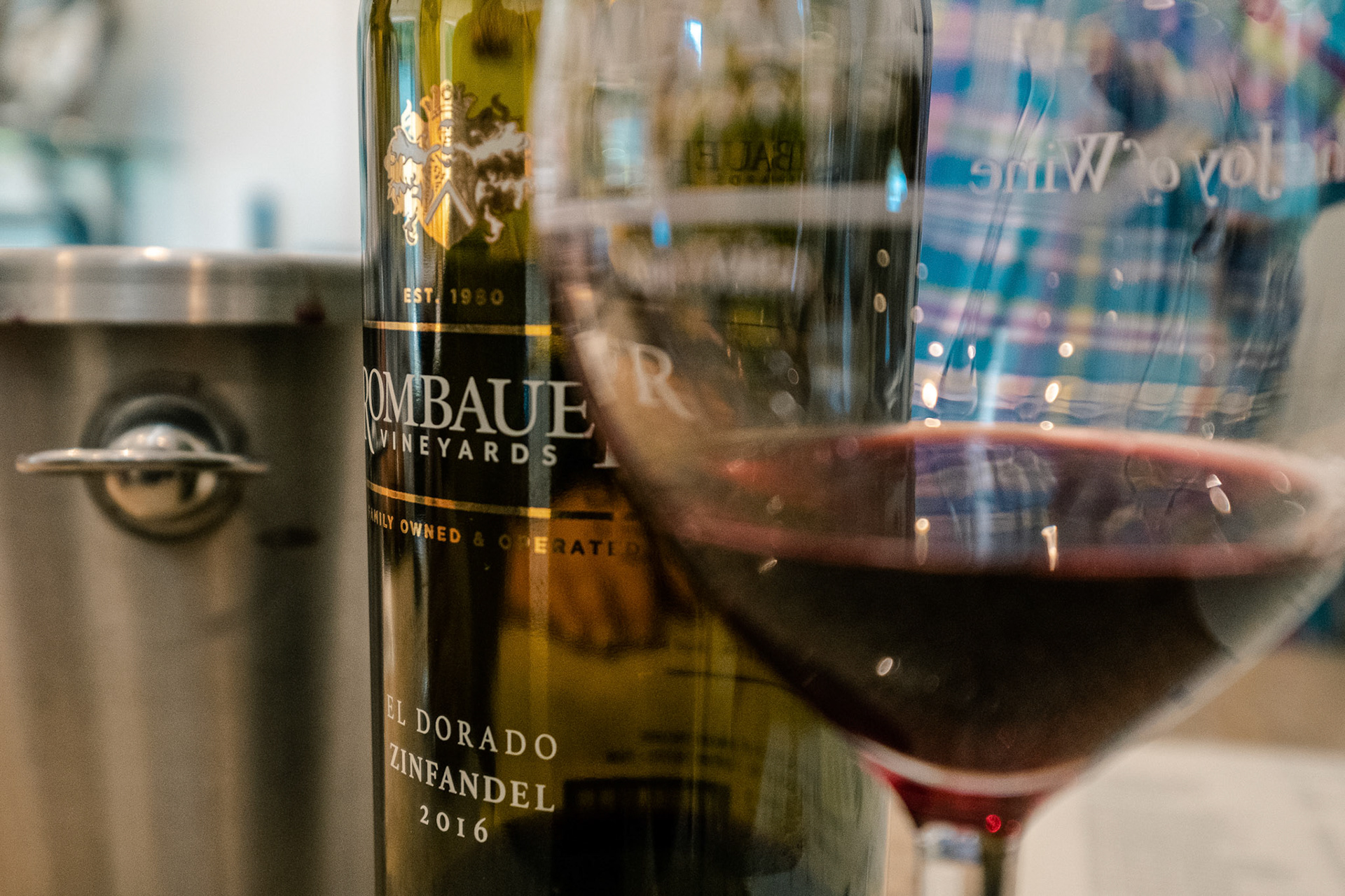 Tasting room at Rombauer Vineyards, Longtime family-owned winery offering by-appointment tastings & tours, plus a garden picnic area. Napa Valley, California.