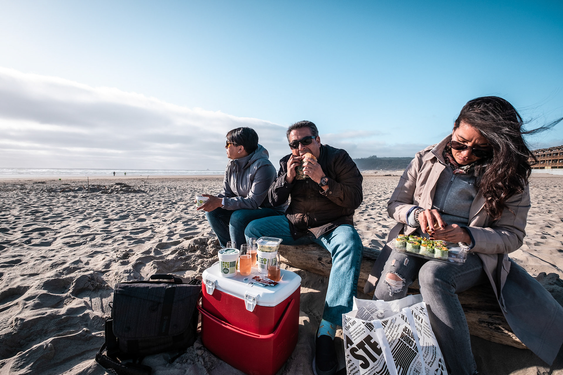 Picnic at Cannon Beach Oregon. USA