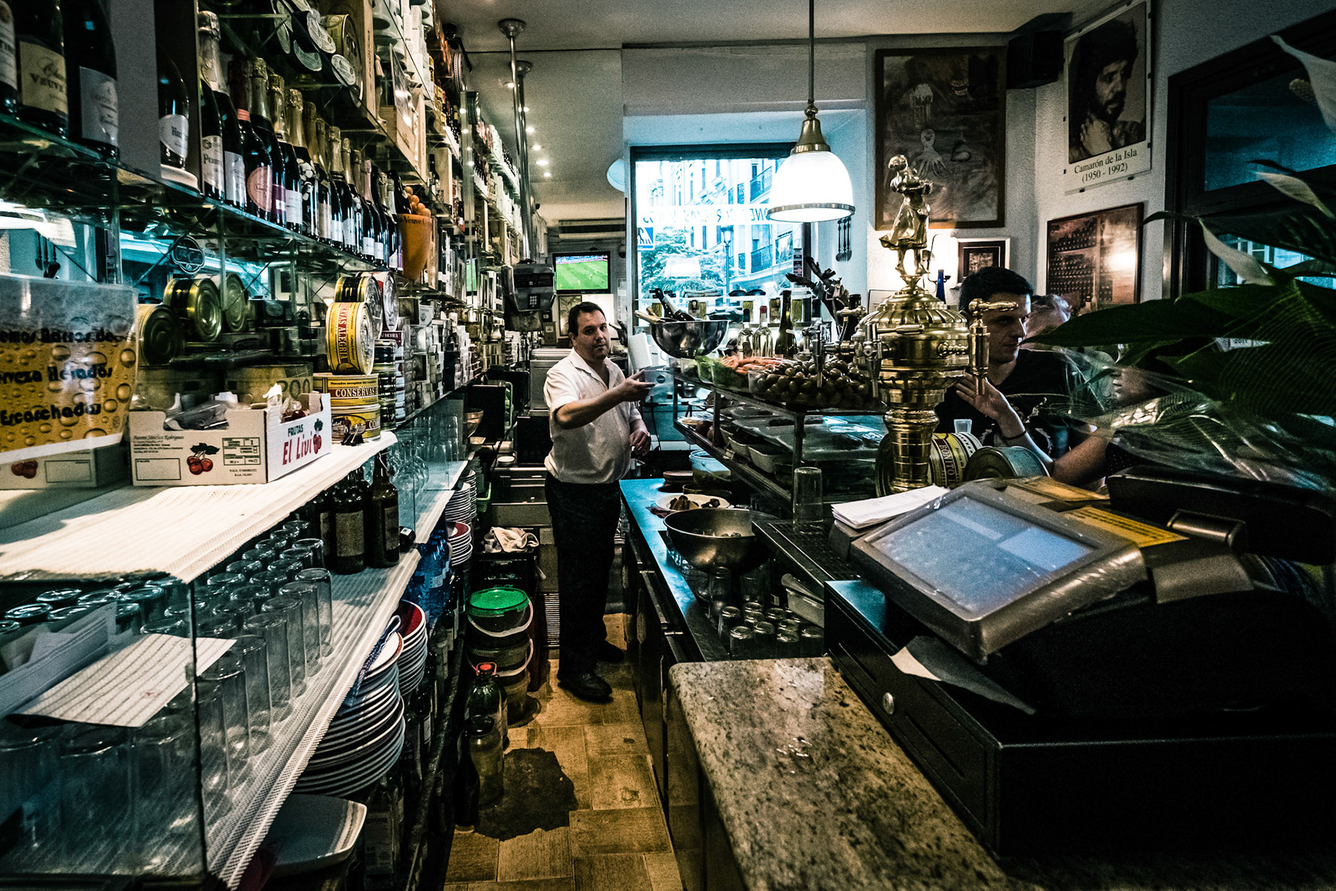 Interior of a bar in the streets of Madrid Spain