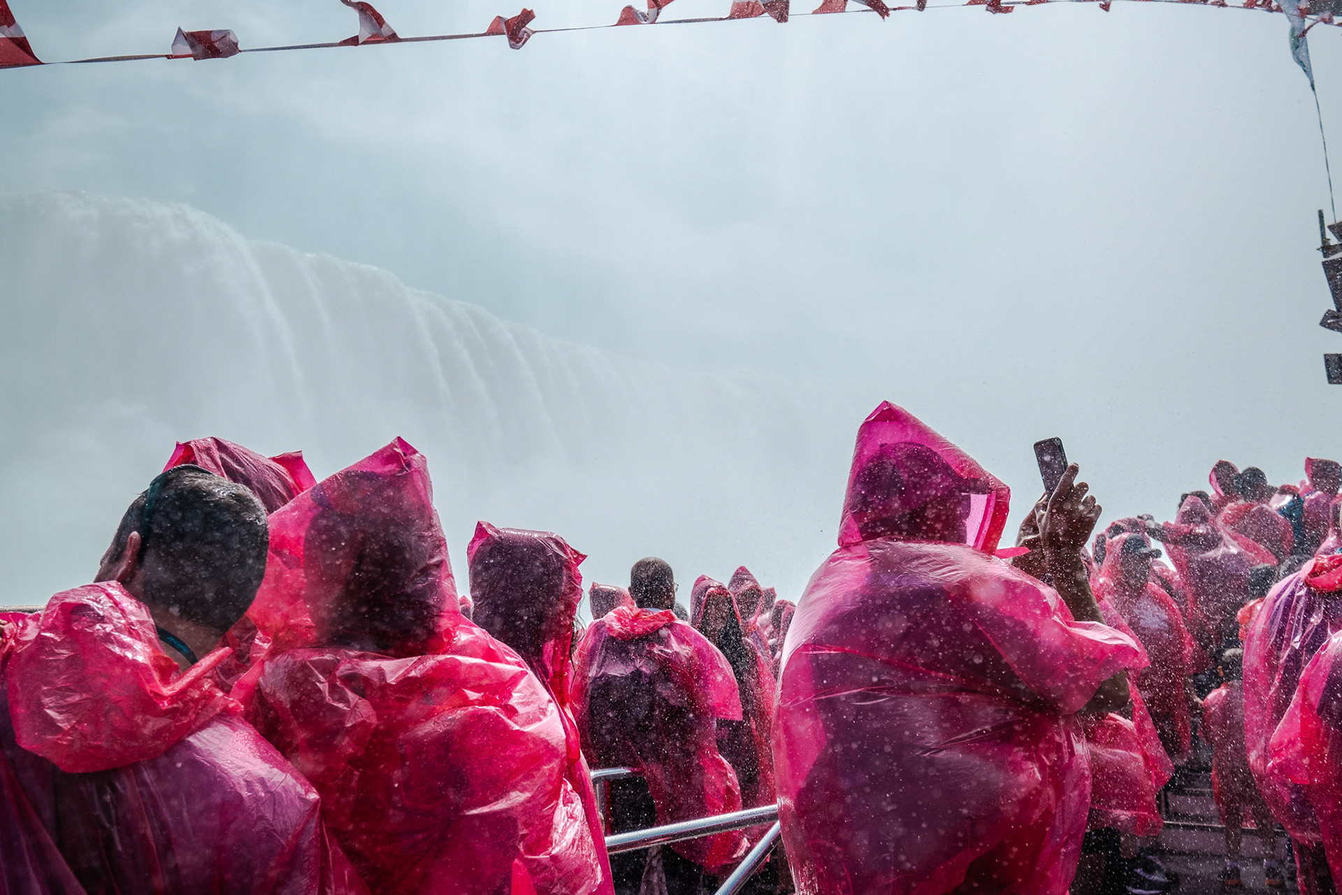 A view of the Niagara Falls from the maid of the mist.