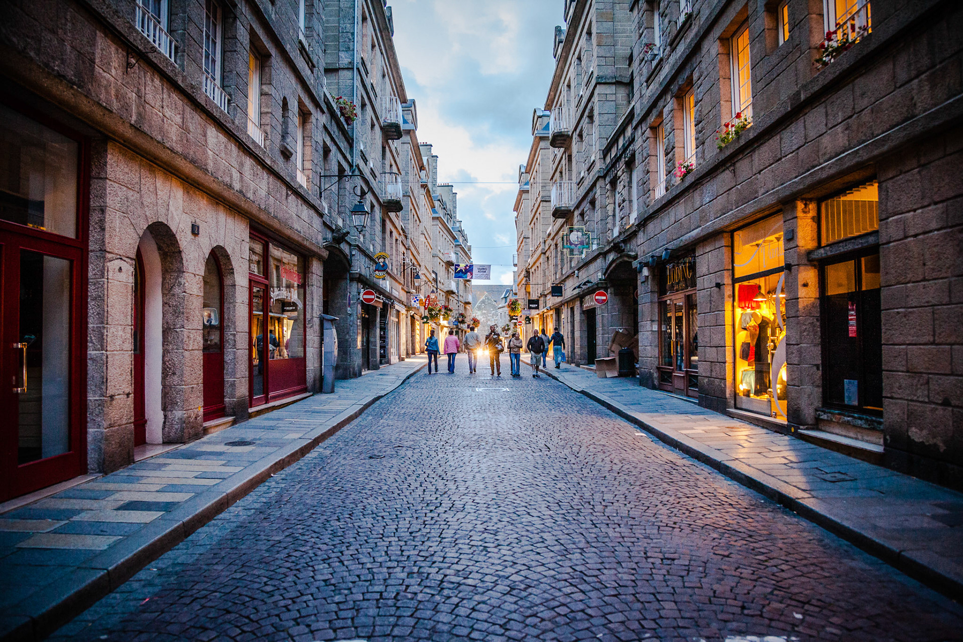 In the streets of Saint-Malo. Saint Malo is a walled port city in Brittany in northwestern France