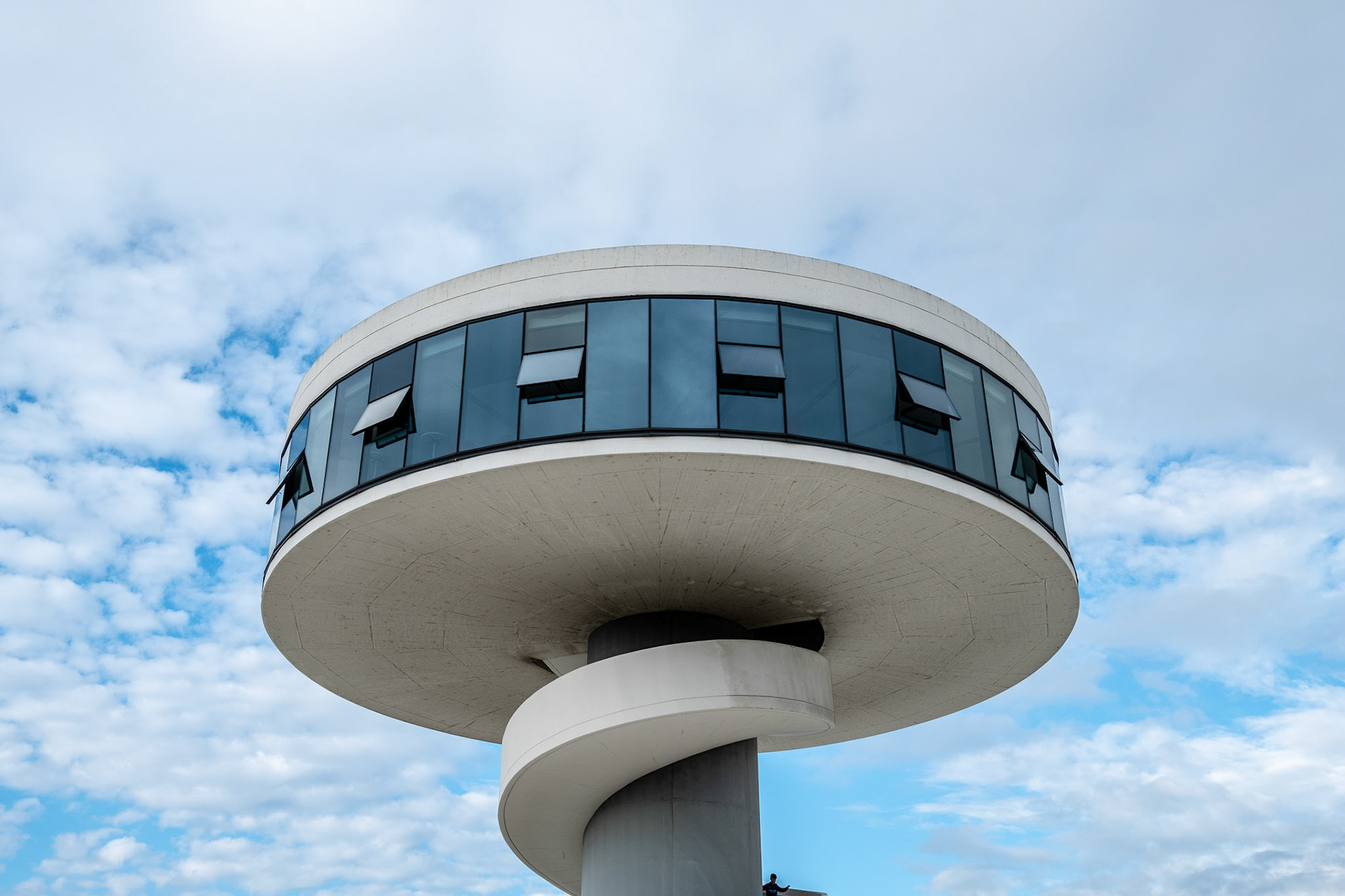 View of Niemeyer Center building in Aviles. The cultural center was designed by Brazilian architect Oscar Niemeyer.