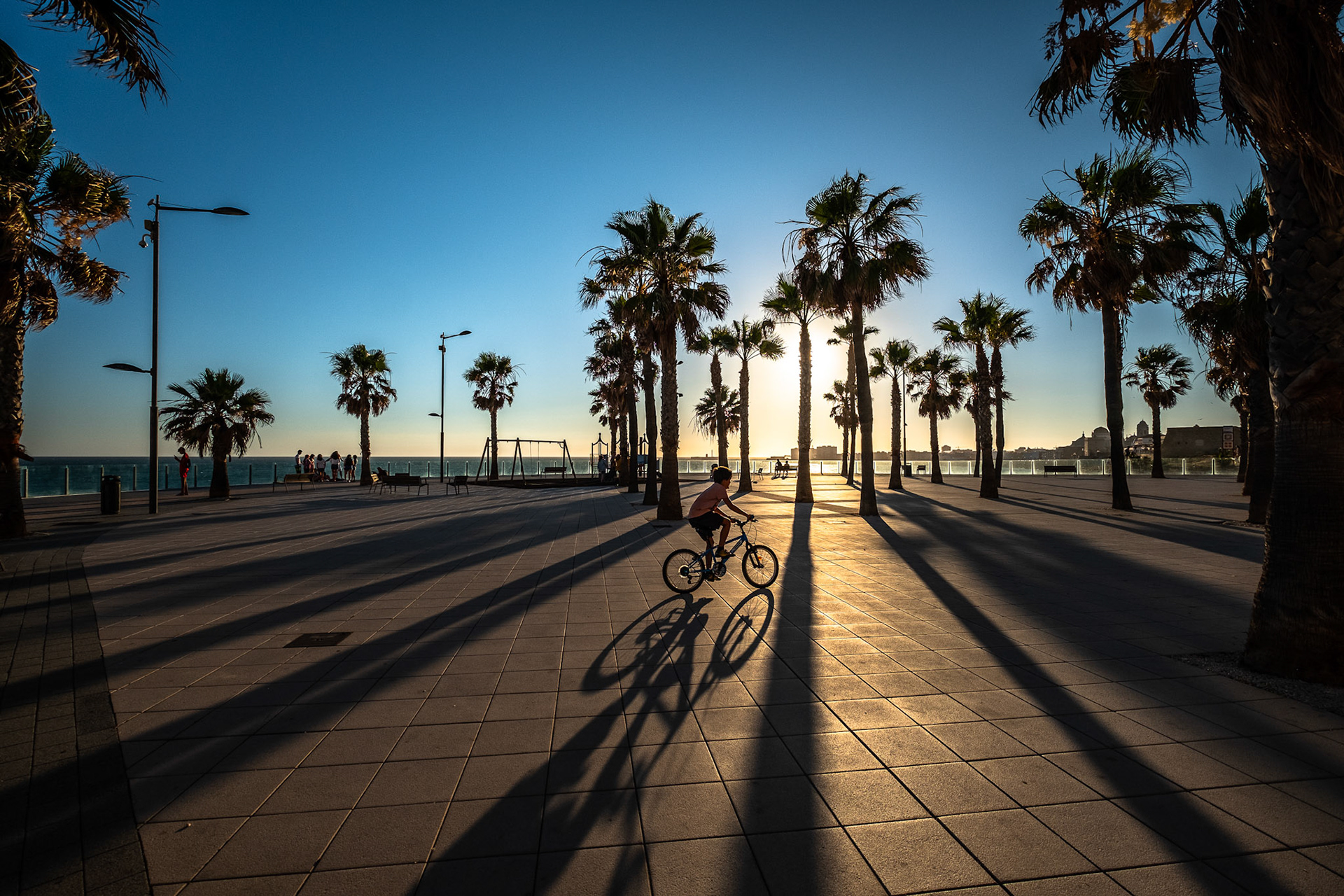 Sunset at Mirador Playa de las Mujeres, Cadiz, Spain.